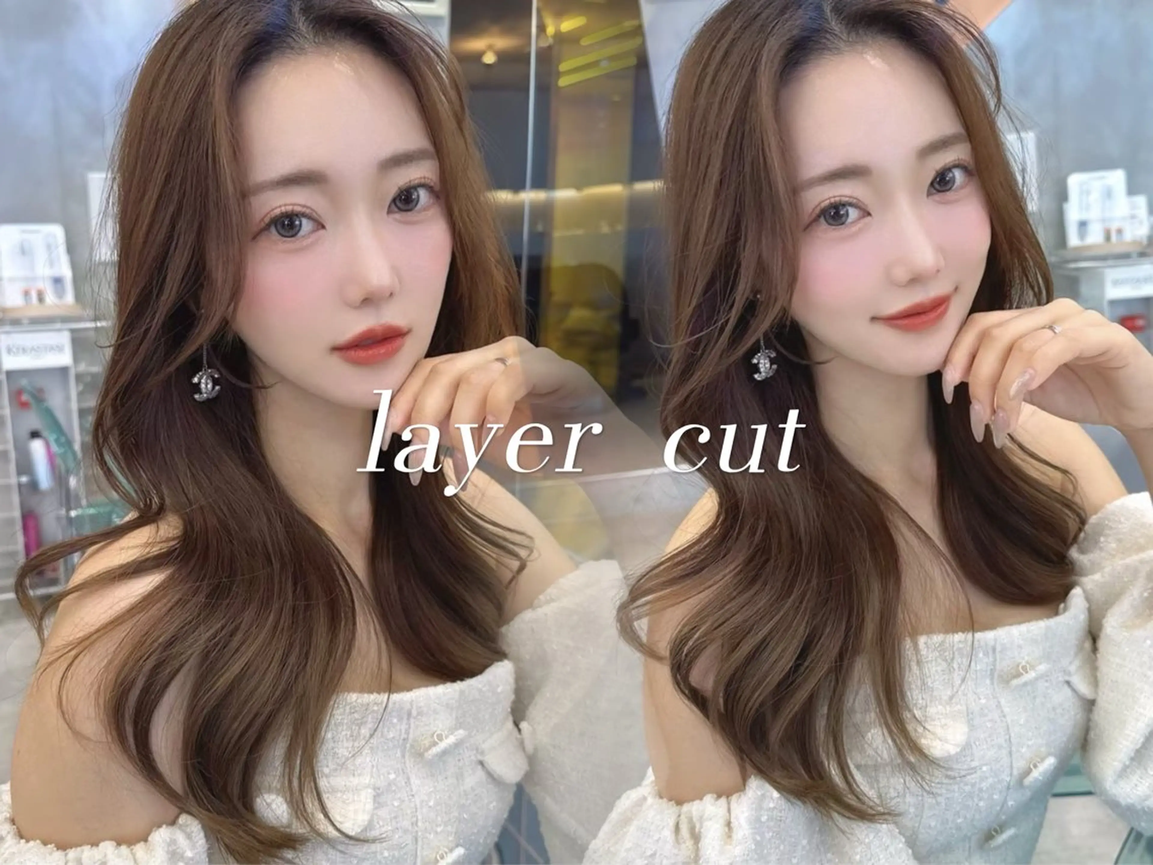 セミロング 顔周りカット 髪質改善 韓国風ヘア レイヤーカット カット ヘアカラー トリートメント Lond  mare 🦋ayana🦋のヘアスタイル