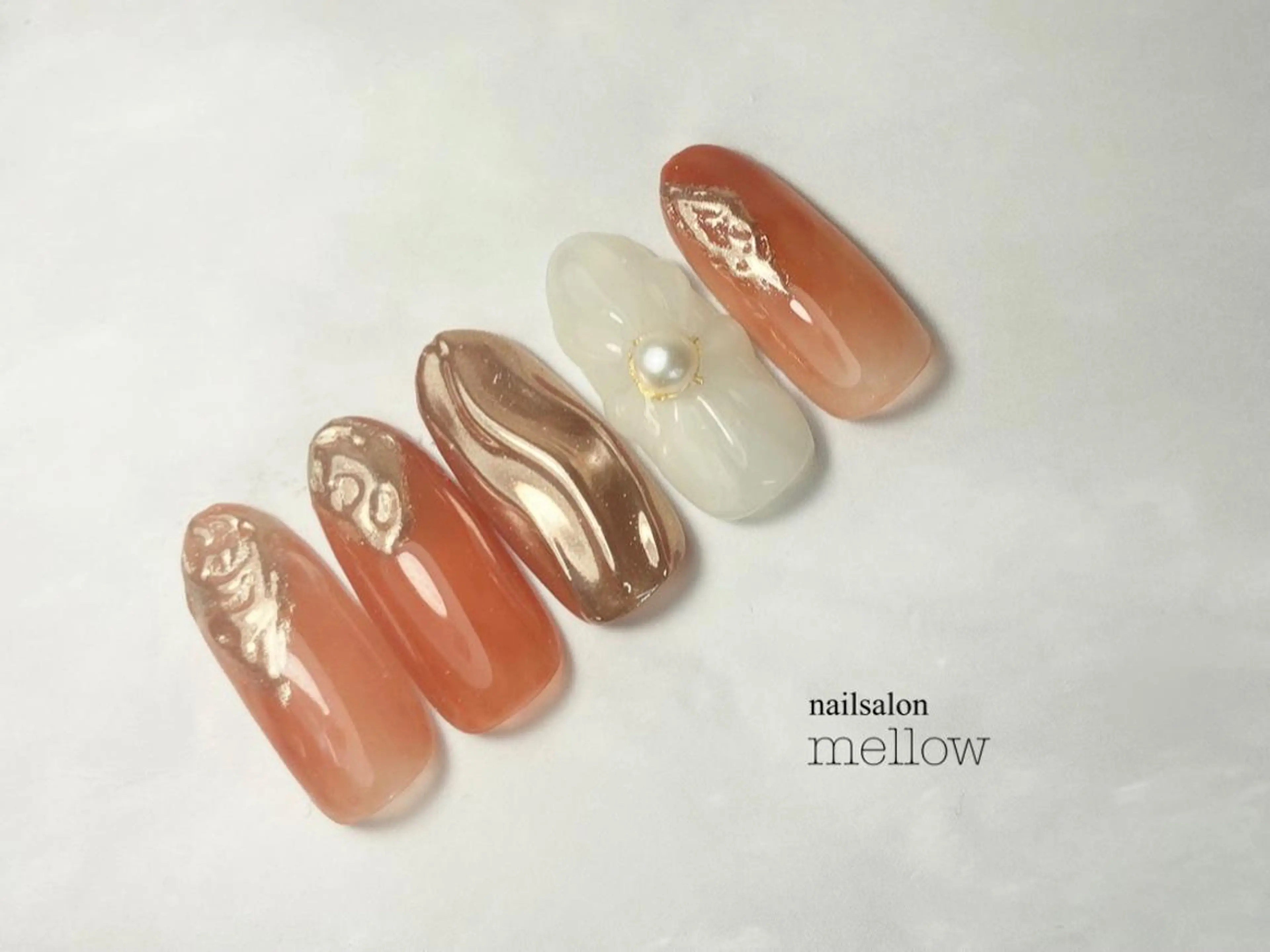 ネイル オレンジ 大山 浩美のネイルデザイン