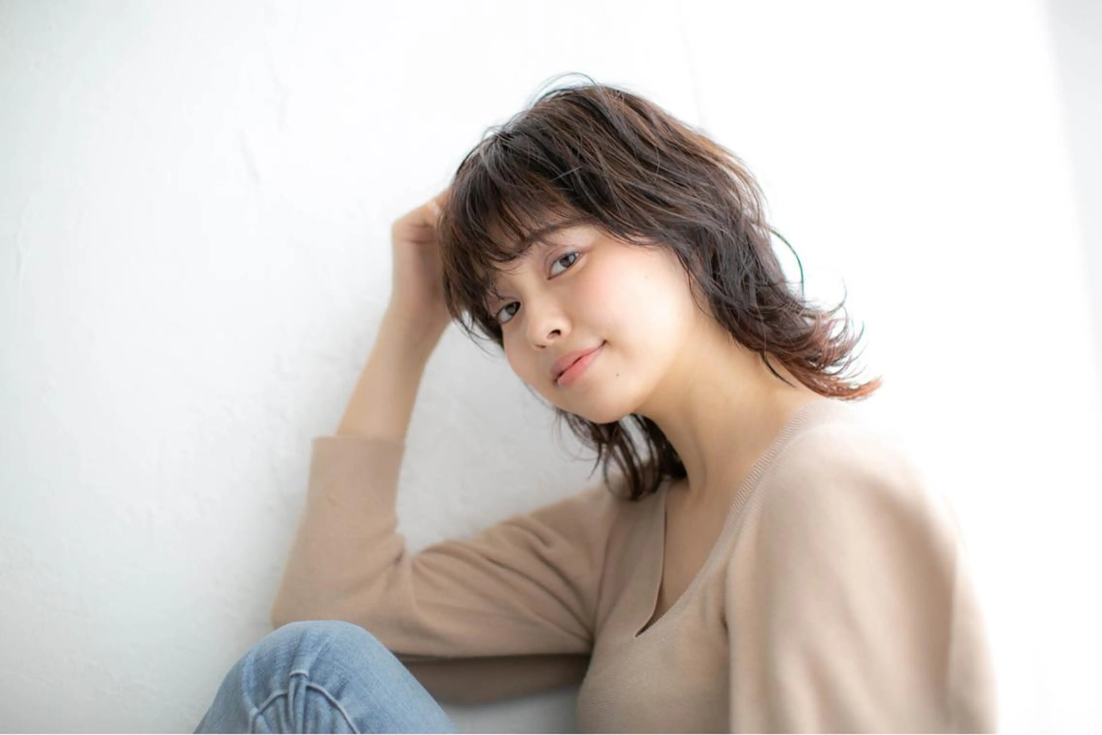 ミディアム 髪質改善ストレート、 カラー清野雄大のヘアスタイル