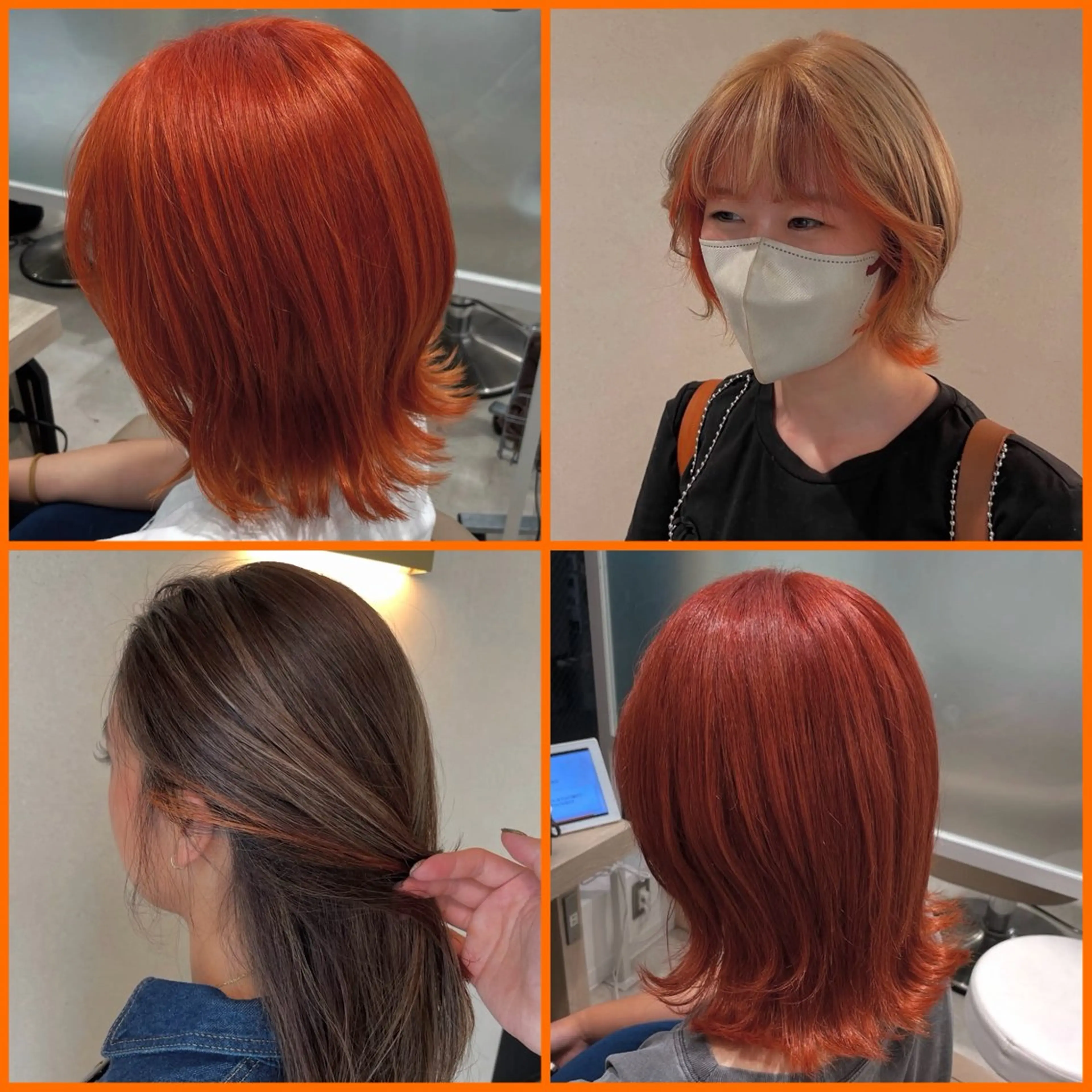 セミロング カラー メンズ メンズブリーチ ブリーチ オレンジ カット ヘアカラー トリートメント EARTH菊名店👾 ひらのすぐるのヘアスタイル