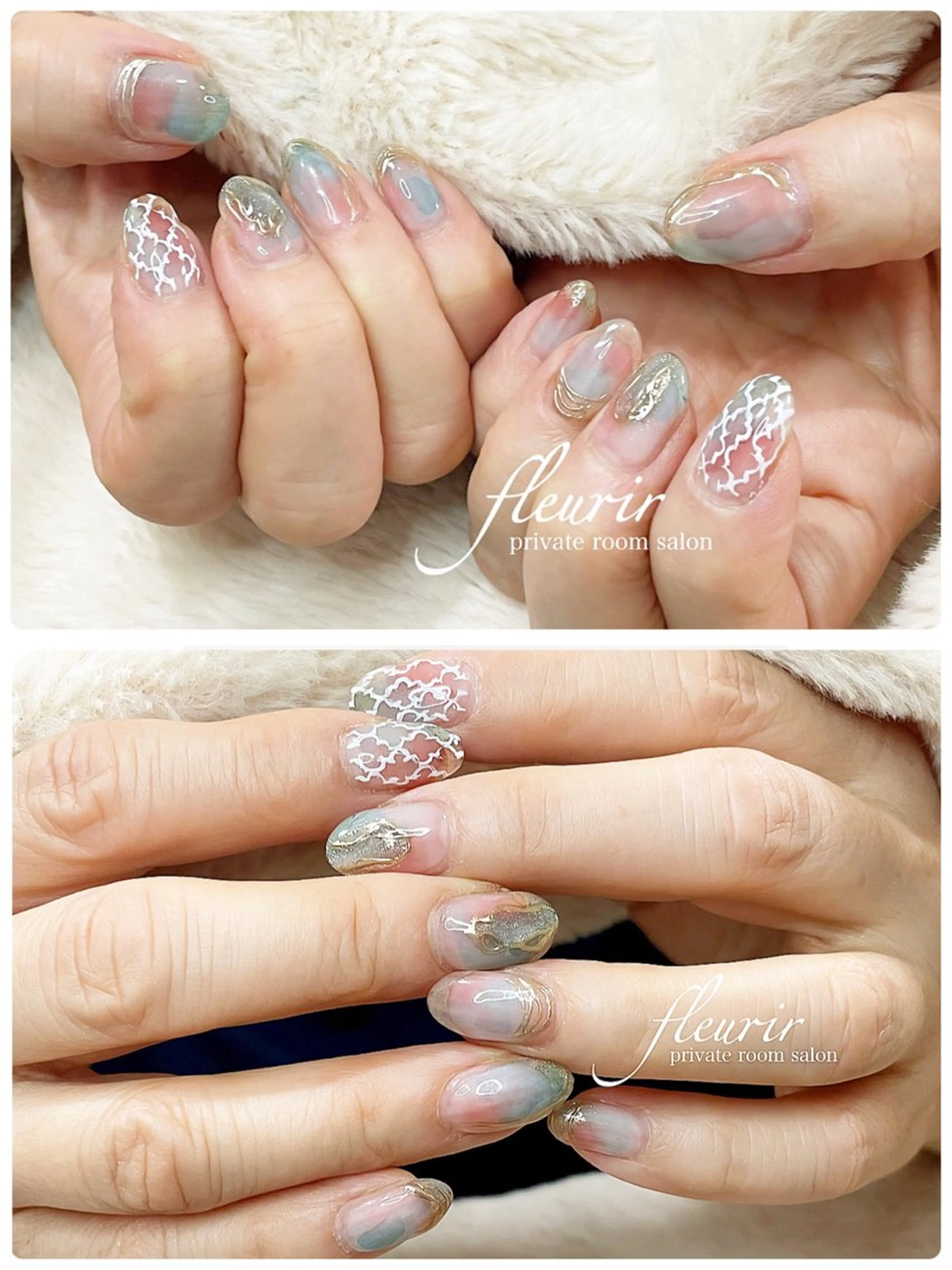 ネイル シンプルネイル フルリール 【プライベートサロンのネイルデザイン