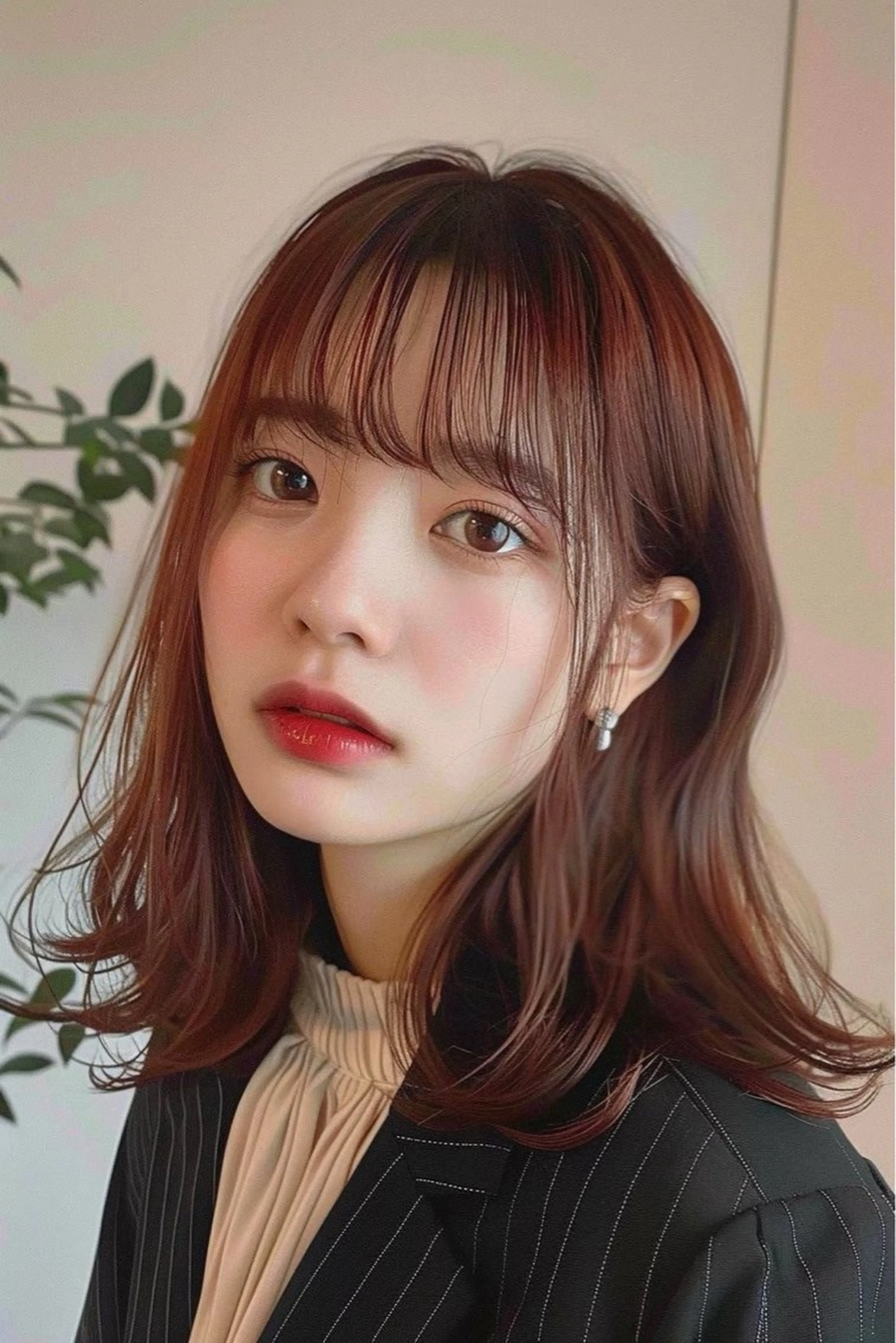 ミディアム 最新ケアカラー 髪質改善YUTOのヘアスタイル