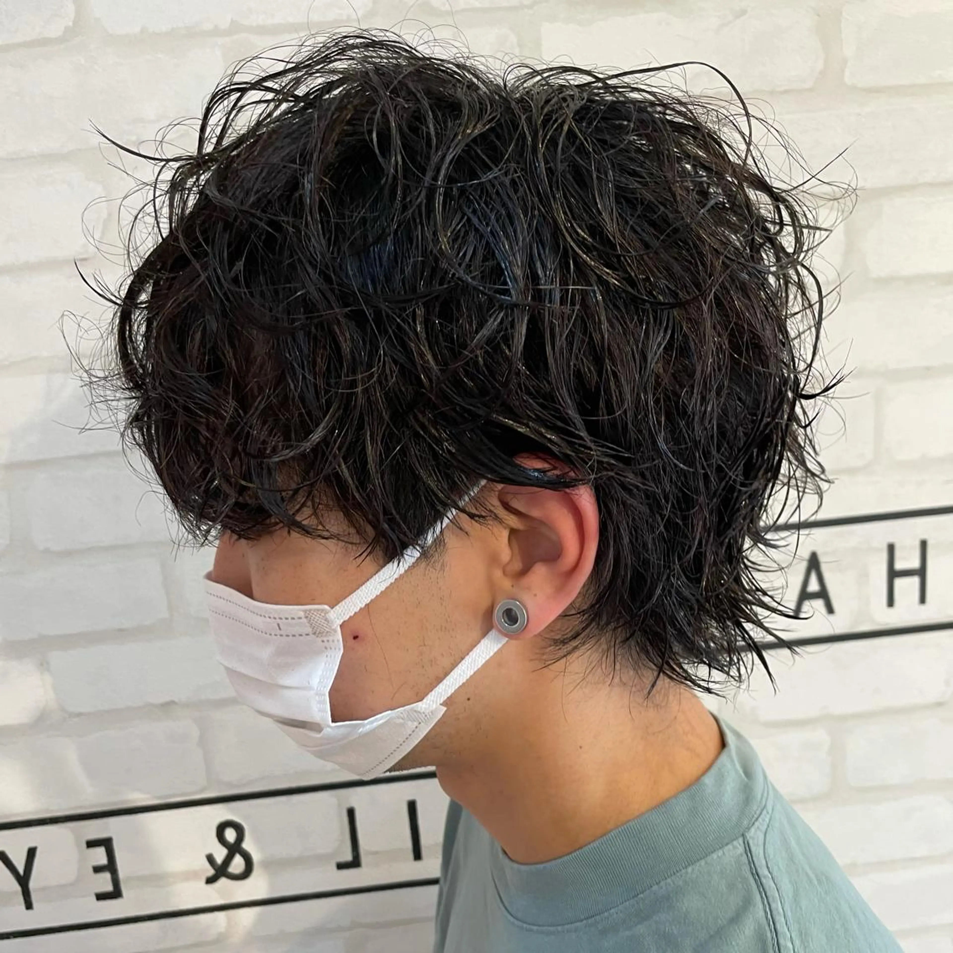 ショート パーマ メンズ カット パーマ 渋谷 メンズ 木下 仁来のヘアスタイル