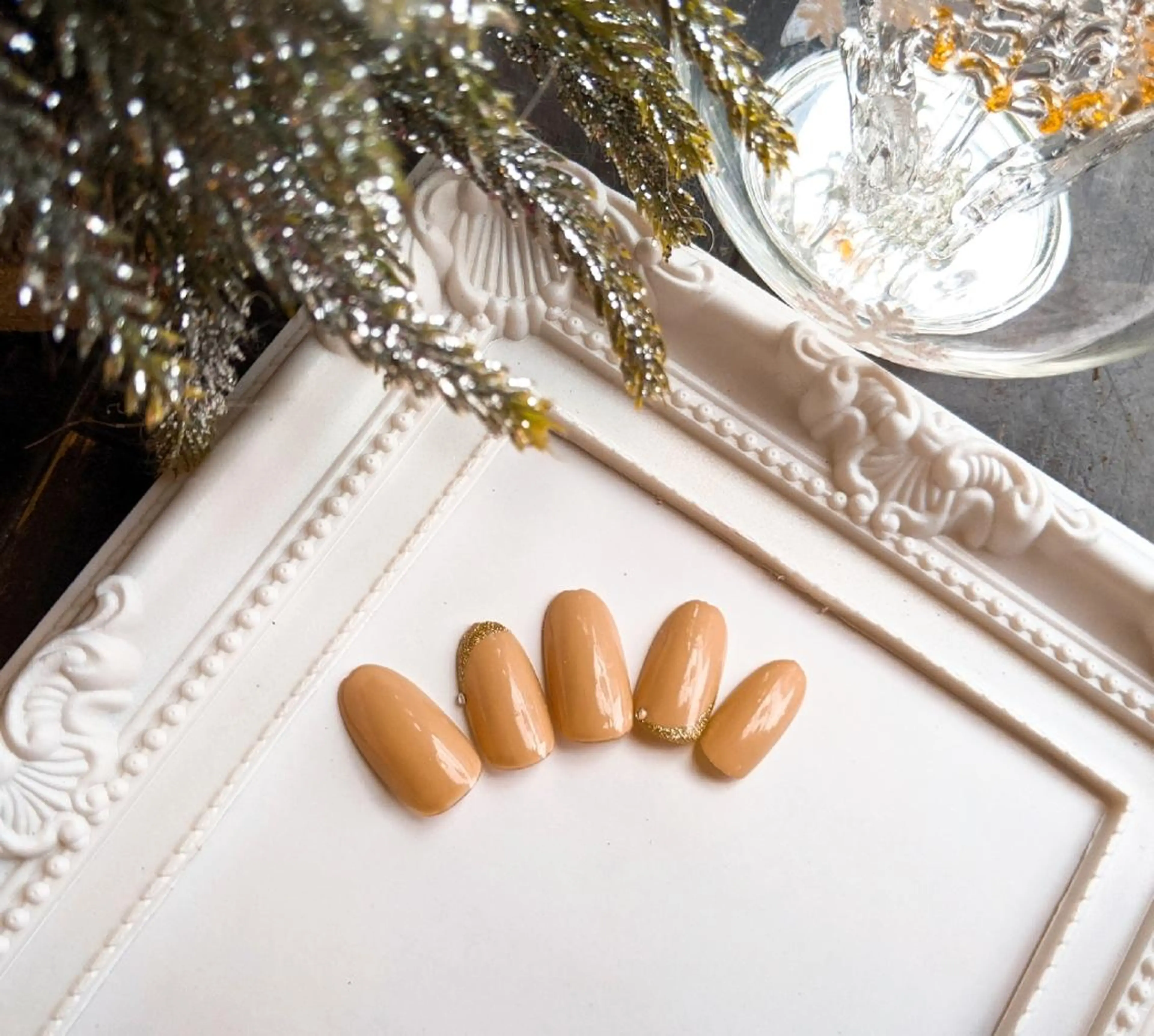 ネイル アートネイル ラメ(グリッター) シンプルネイル ストーンネイル 板橋 美香子のネイルデザイン