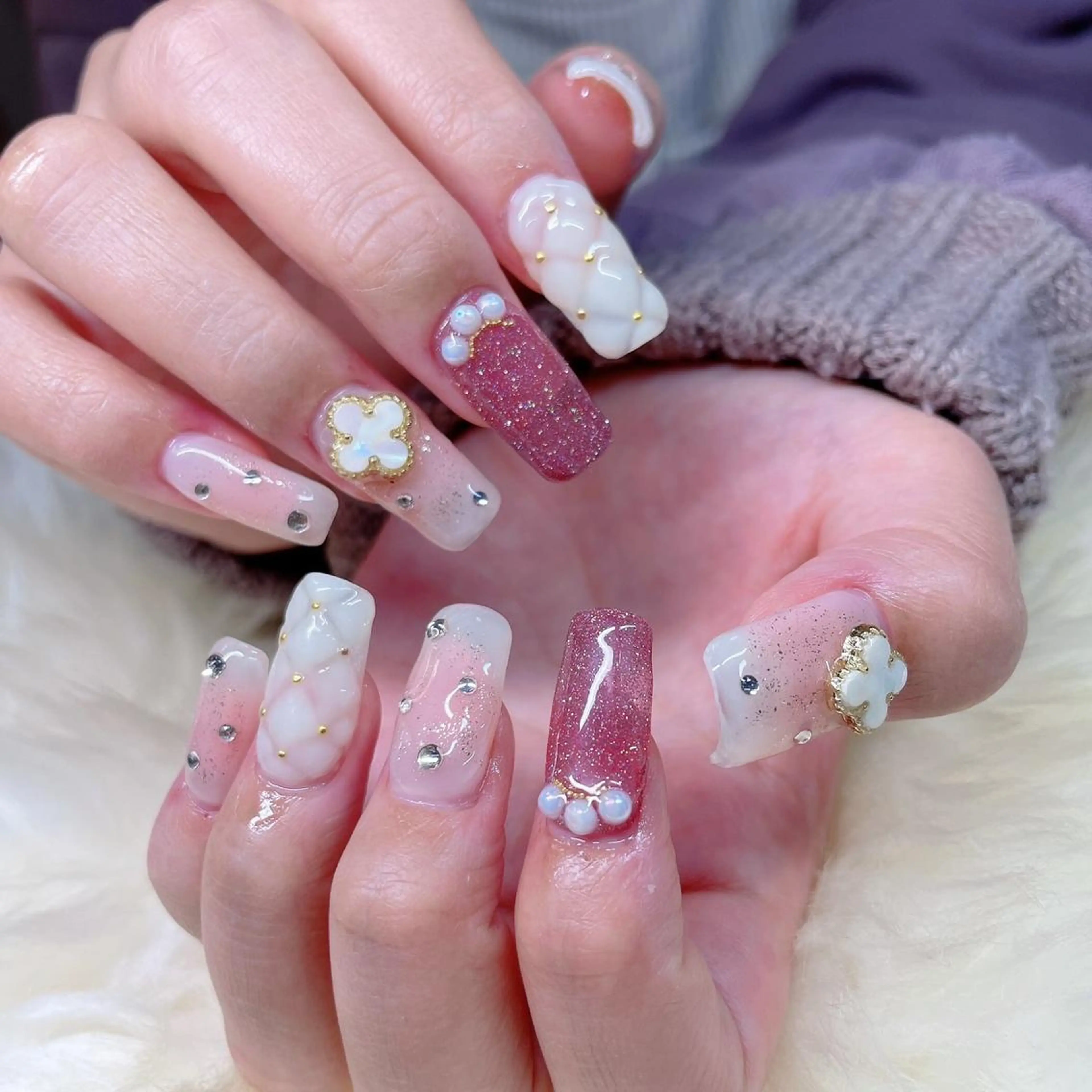 ロング ハンドネイル ハンドケア 💜MIYA nail川崎店のネイルデザイン