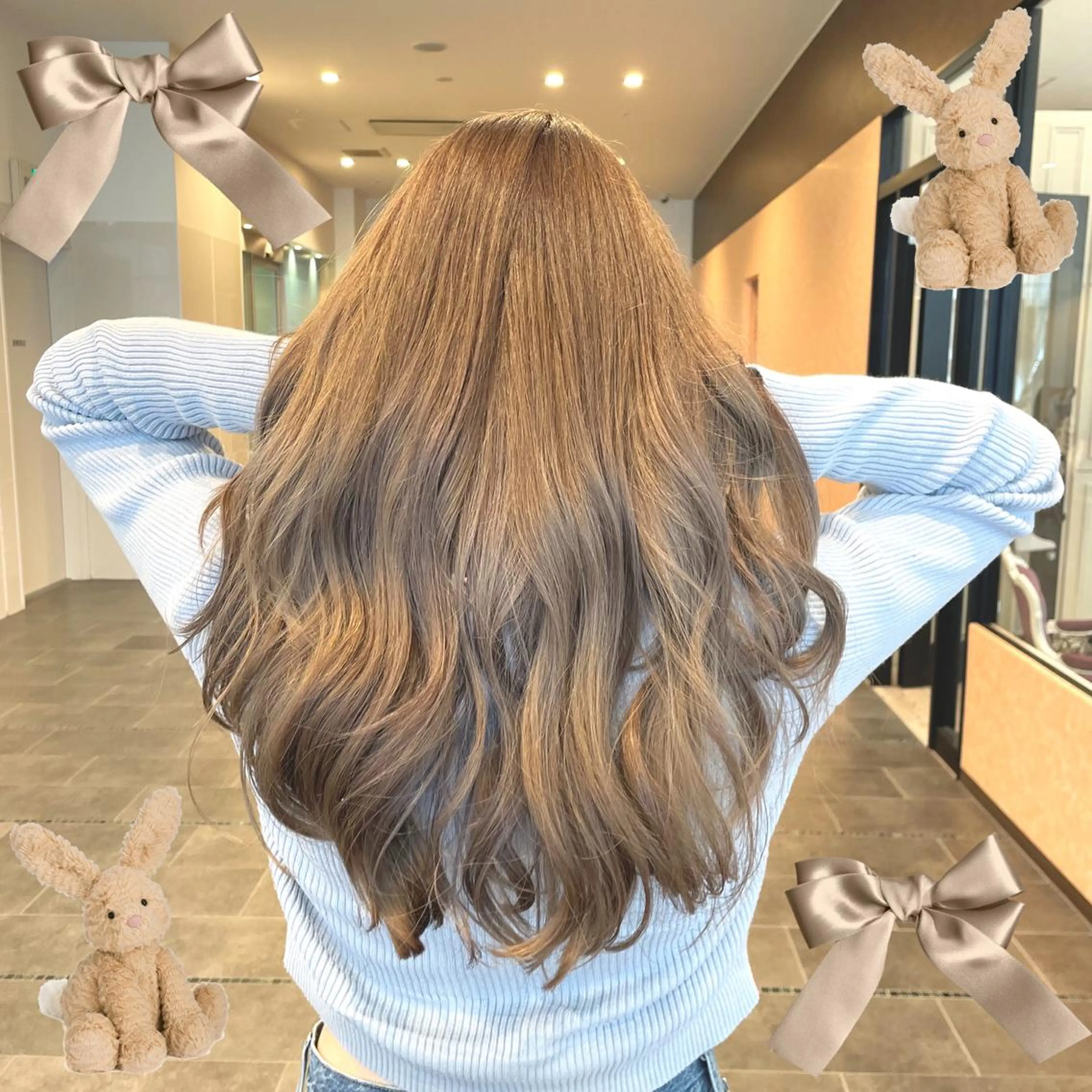 セミロング カラー ベージュカラー ミルクティーベージュ La Blessグランサロン梅田店所属・梅田美容室/ ウルフカットのヘアスタイル