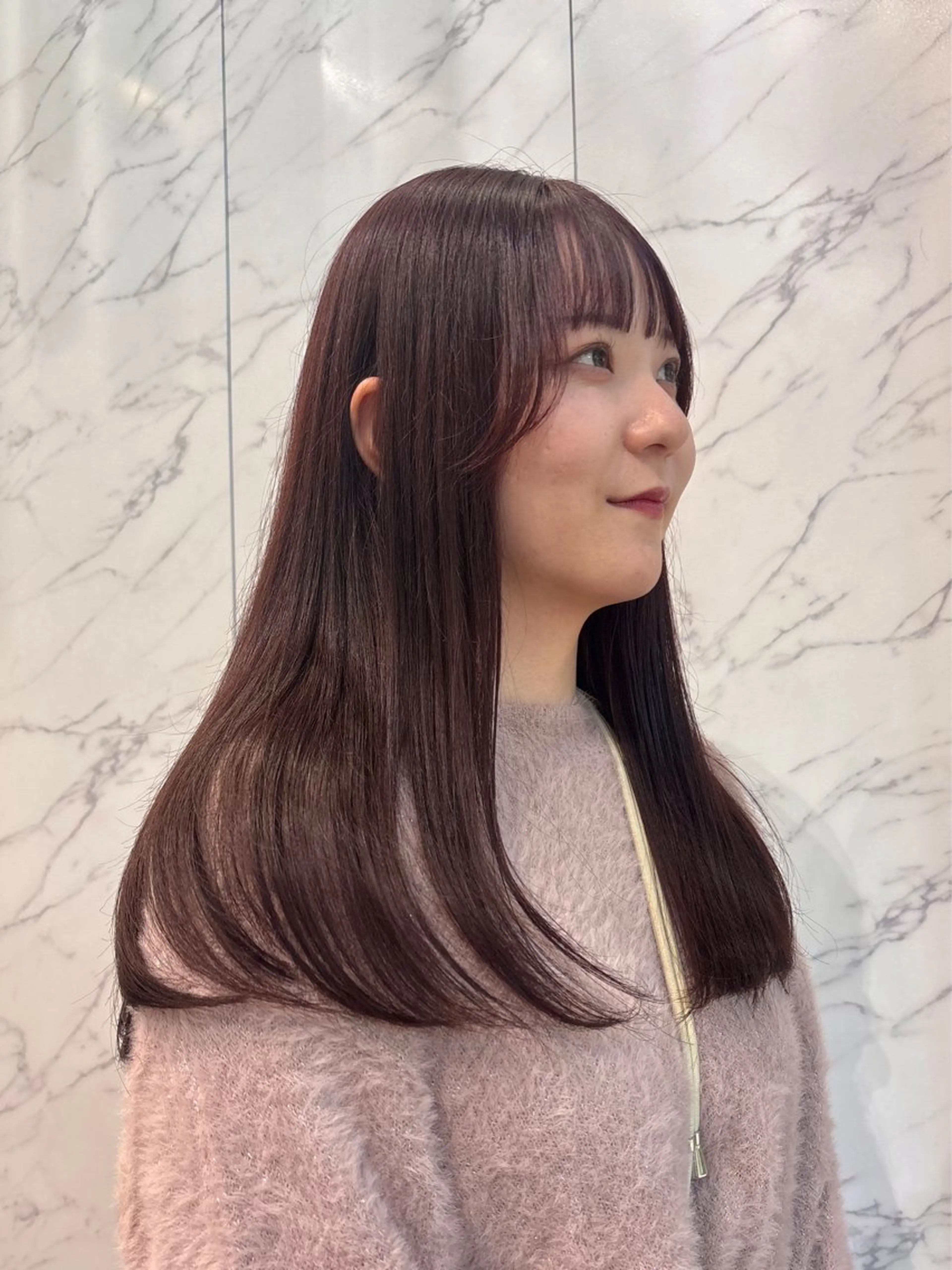 ロング トリートメント 縮毛矯正 miu /透明感カラーのヘアスタイル