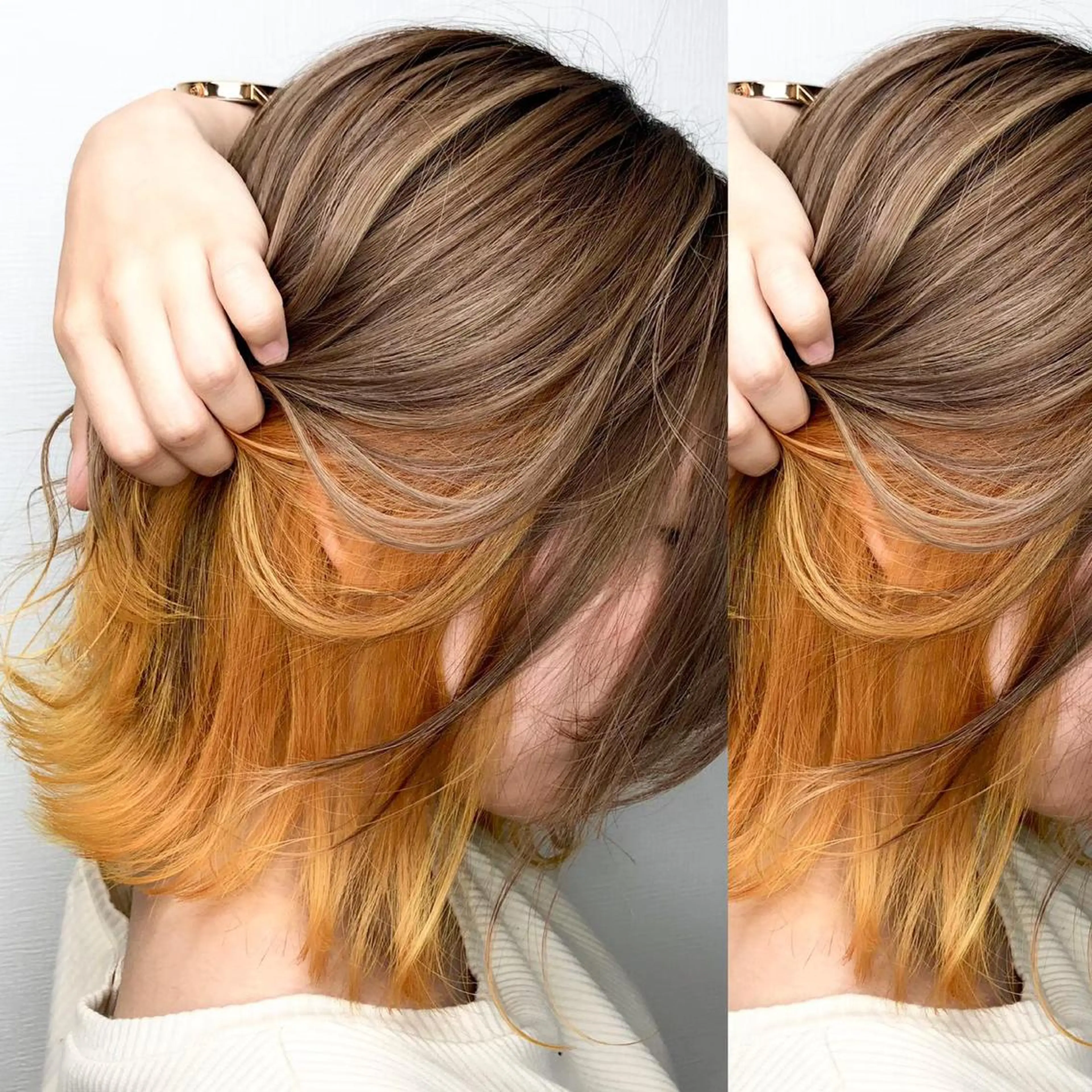 ミディアム カラー ヘアアレンジ 韓国レイヤーカット/ 儚げカラーチナツのヘアスタイル