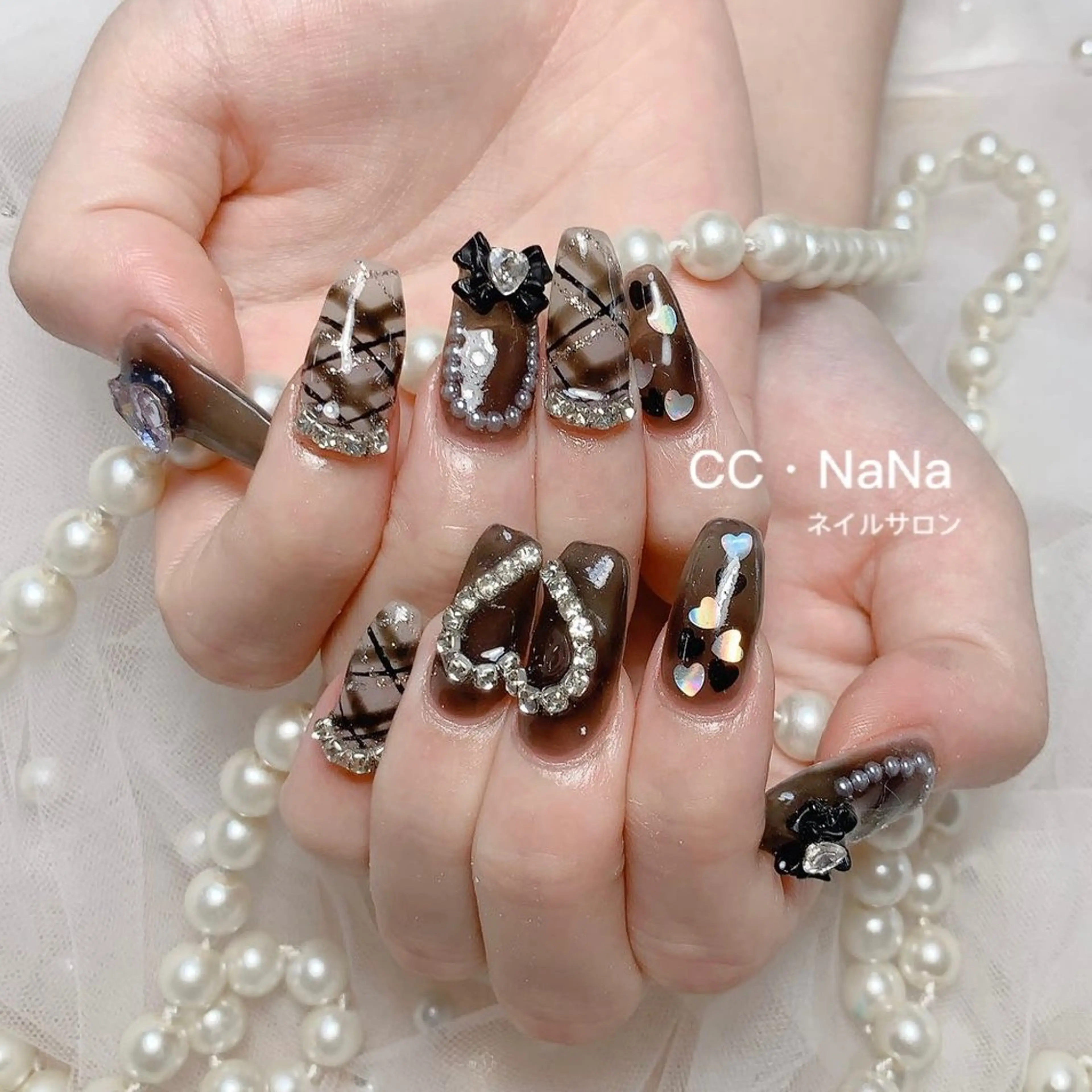 ネイル 持ち込み スカルプネイル ハンドネイル 💎CC・NaNa 韓国風ネイル🌙Cのネイルデザイン