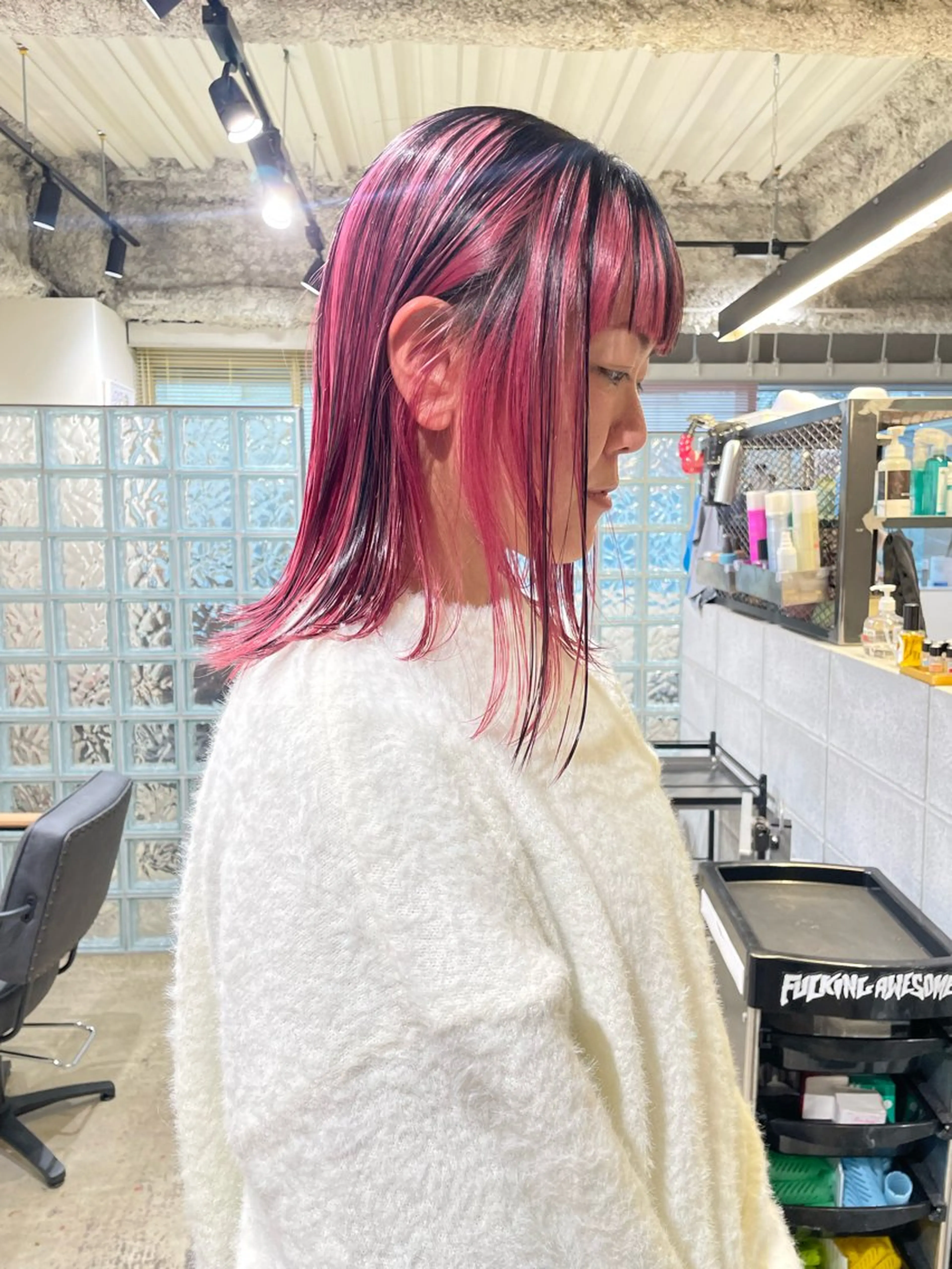 ミディアム カラー ヘアカラー トリートメント さと ちはるのヘアスタイル