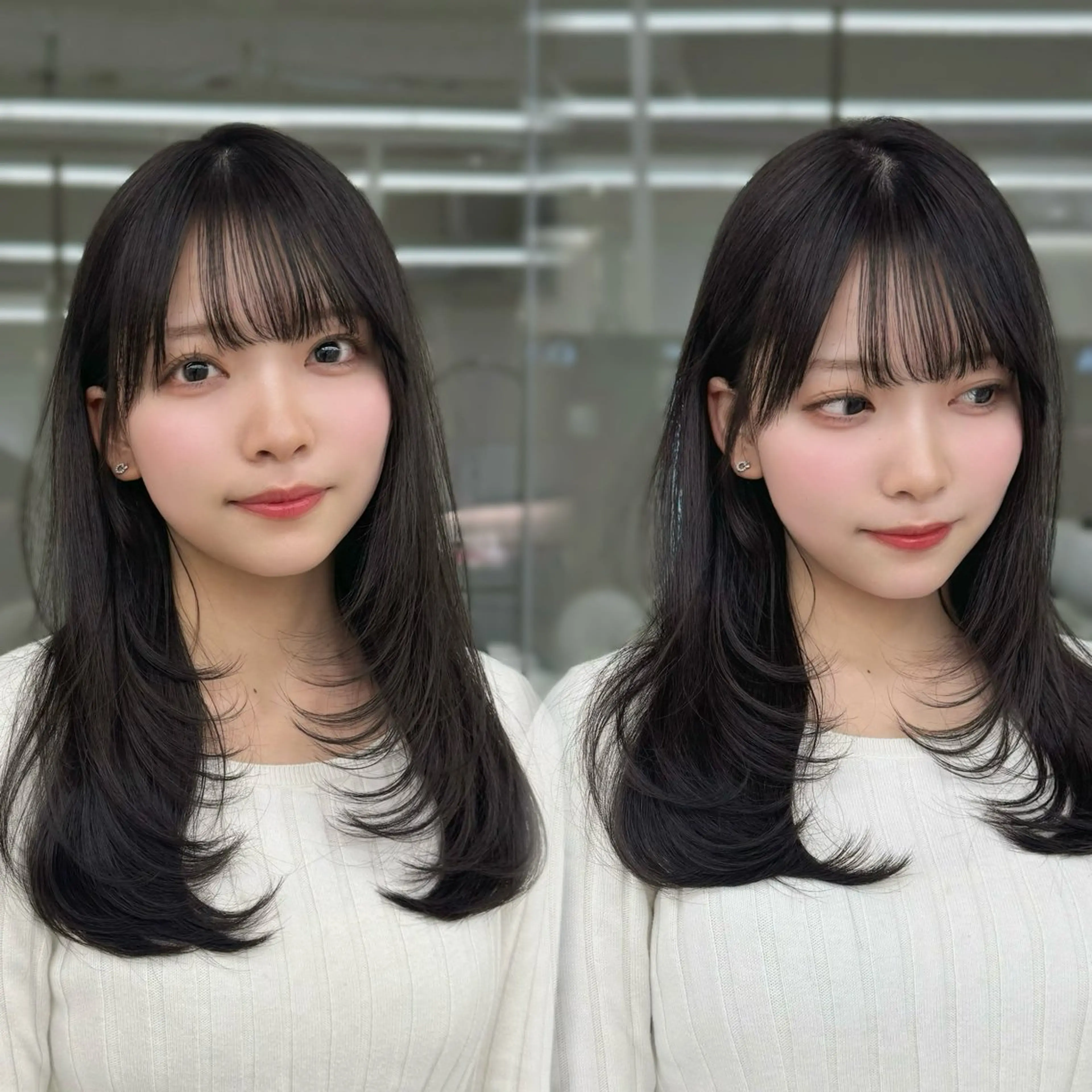 セミロング カラー カット ヘアカラー COA GINZA 空也/前髪/顔まわりのヘアスタイル