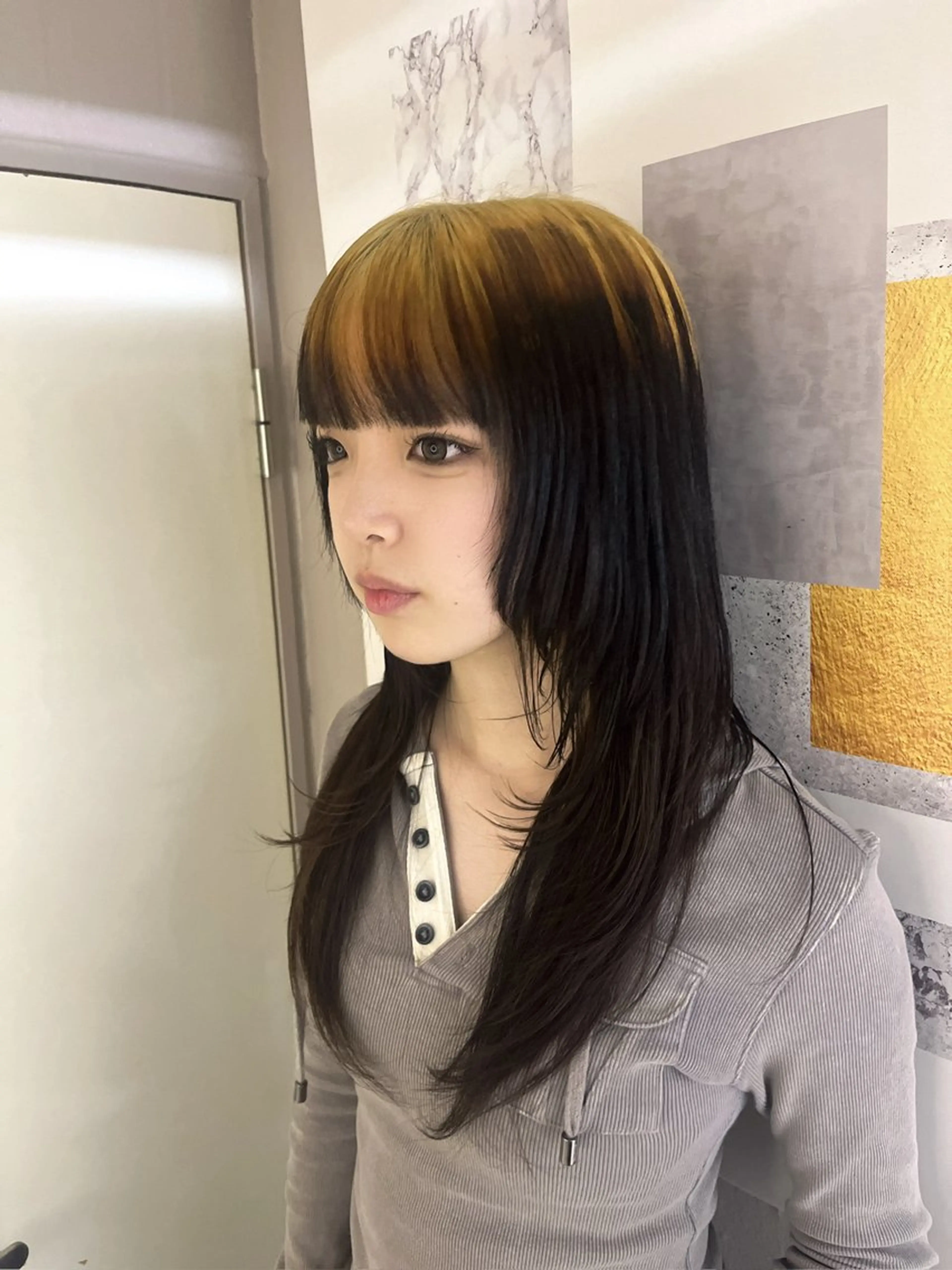 ロング カット トリートメント ✩.*Aise⟡.· 艶カラー🐈‍⬛🩶のヘアスタイル