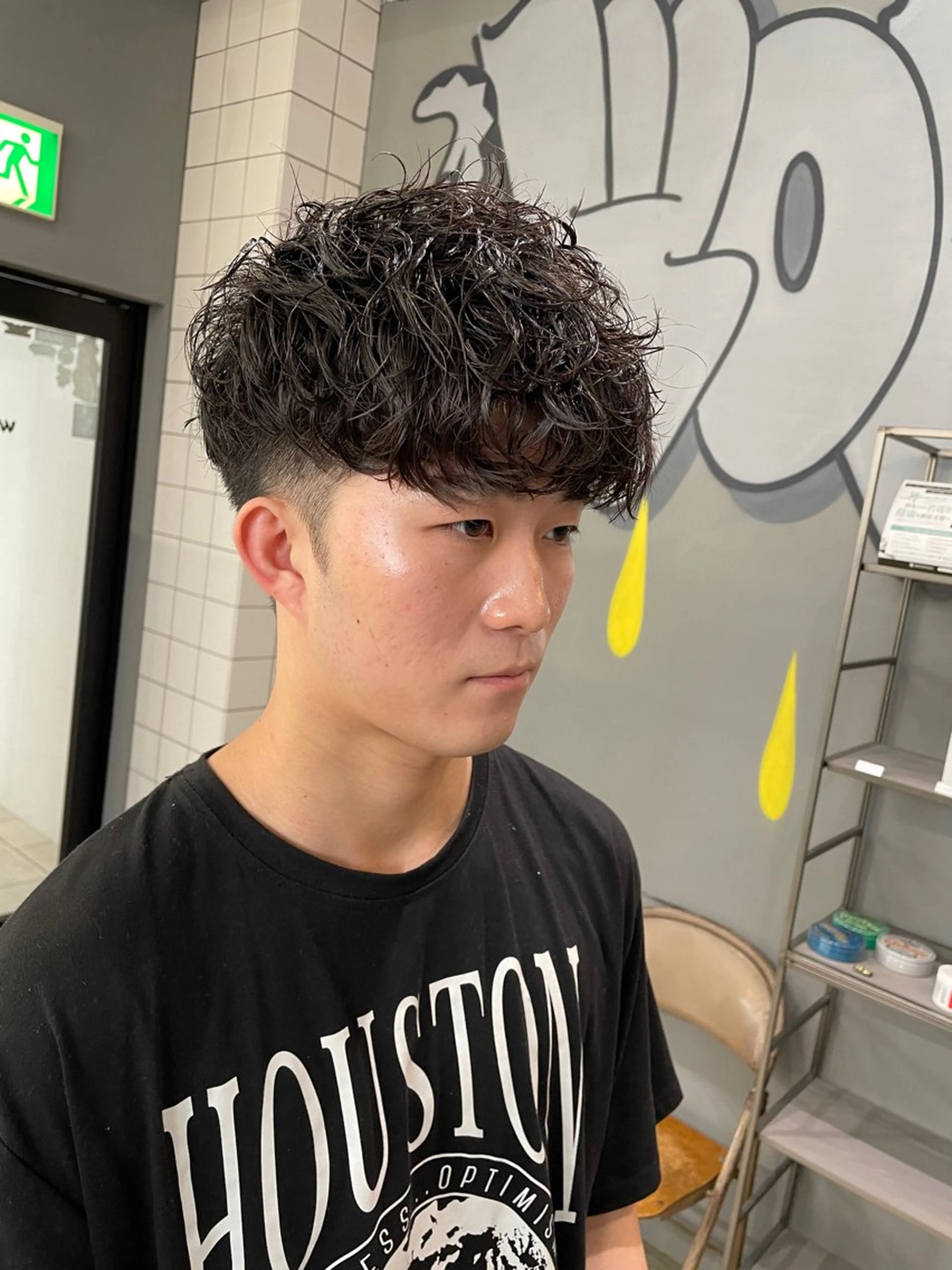 ショート パーマ メンズ カット パーマ メンズ専門サロン wokeのヘアスタイル