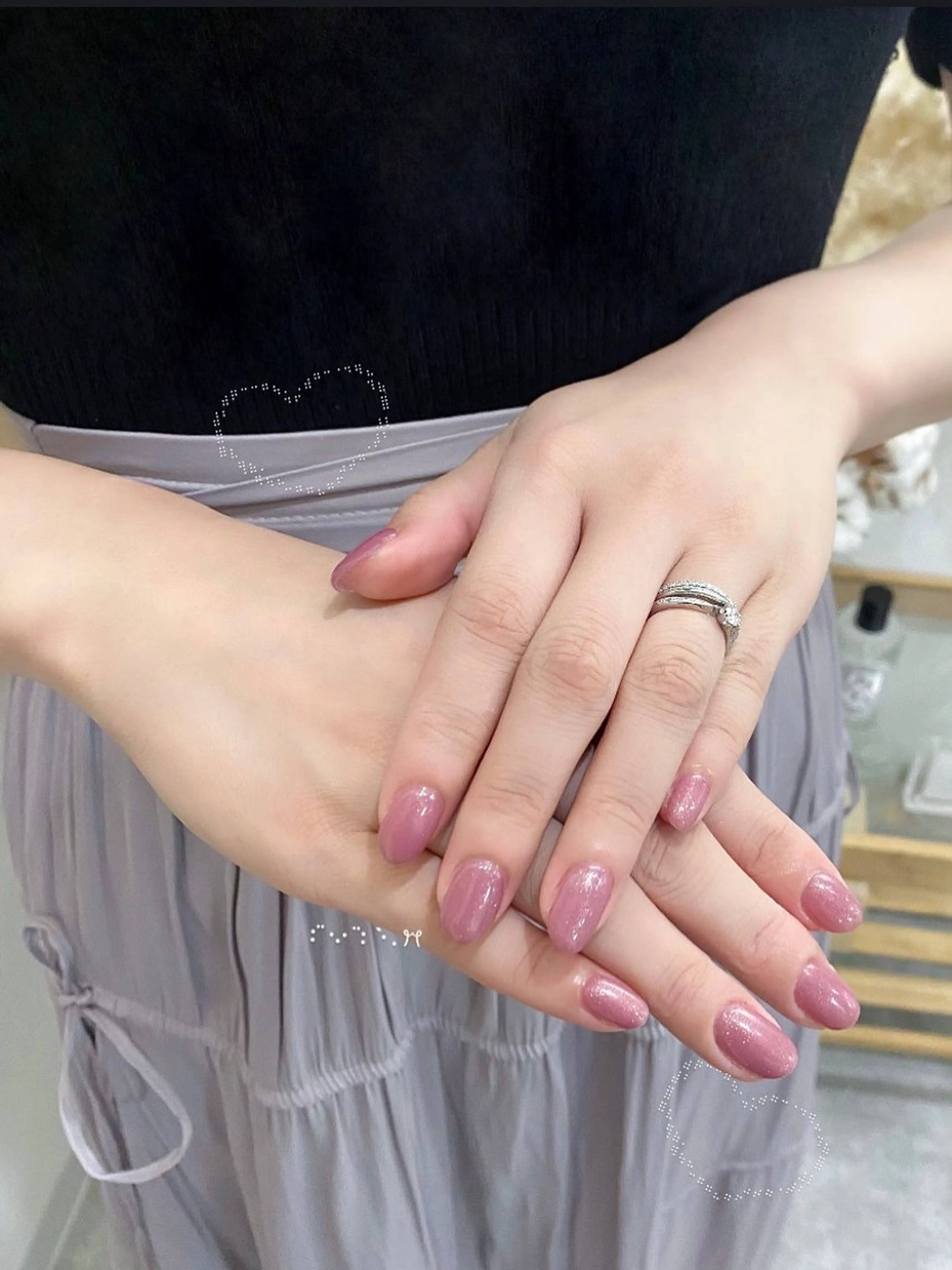 ネイル ジェルネイル 韓国ネイル オフィスネイル ワンカラーネイル パラジェル ハンドネイル KARIN🦢 jebelleのネイルデザイン