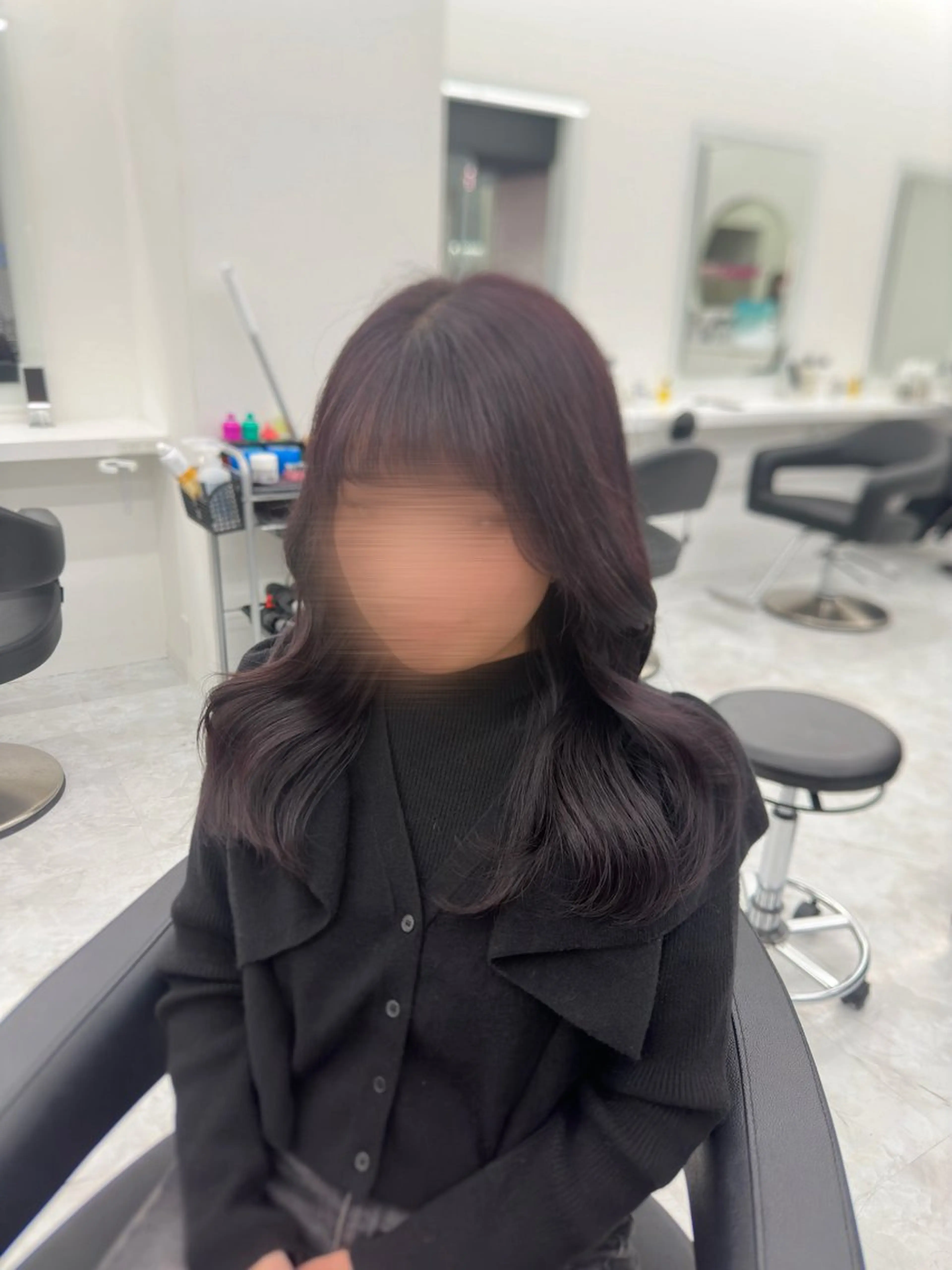 ロング カラー パーマ ヘアアレンジ メンズ キッズ ♥️韓国ヘア レイヤー♥️ゆりのヘアスタイル