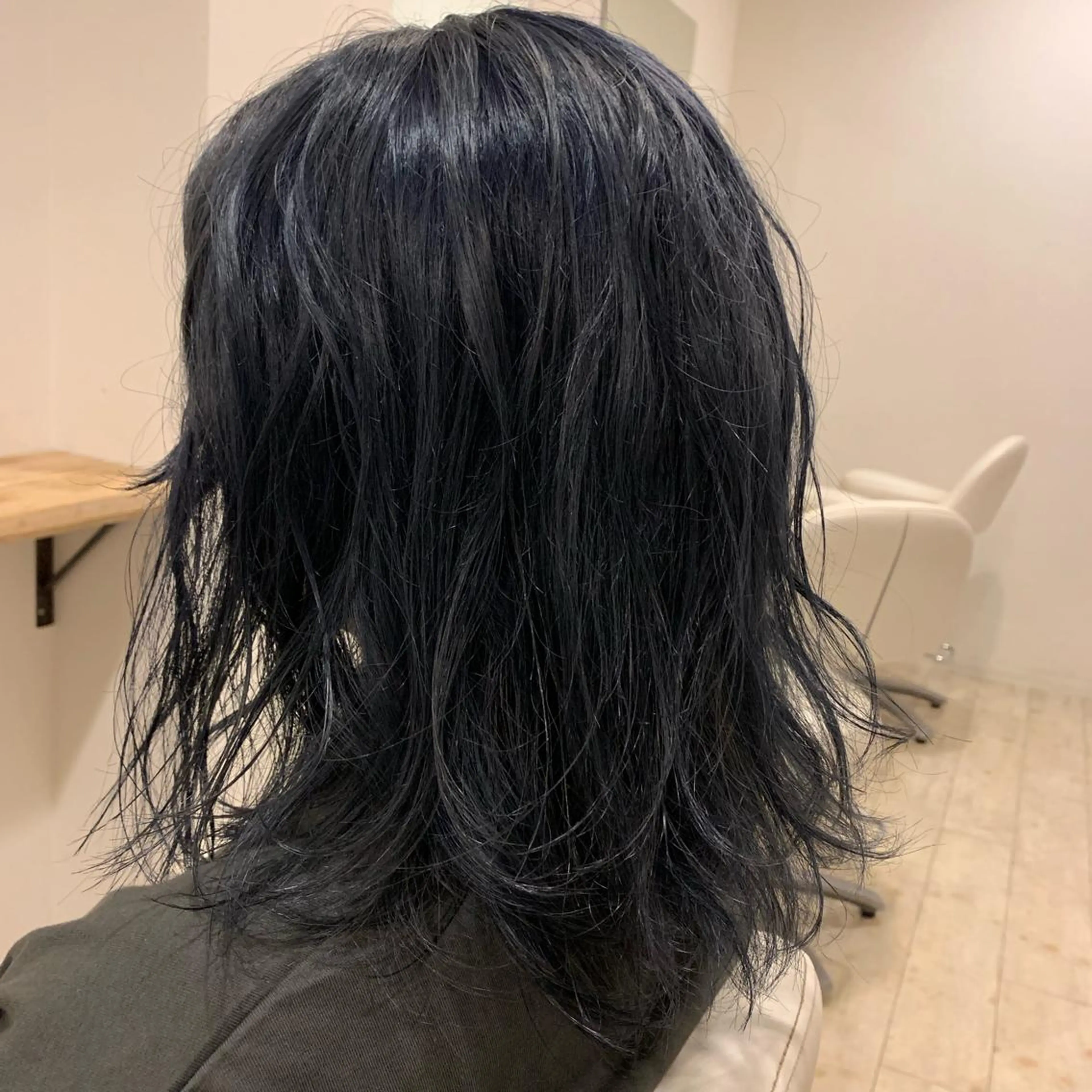 ミディアム カラー ブルーカラー ネイビーカラー ヘアカラー トリートメント パーマ/透明感カラー /ボブ/吉田一生のヘアスタイル