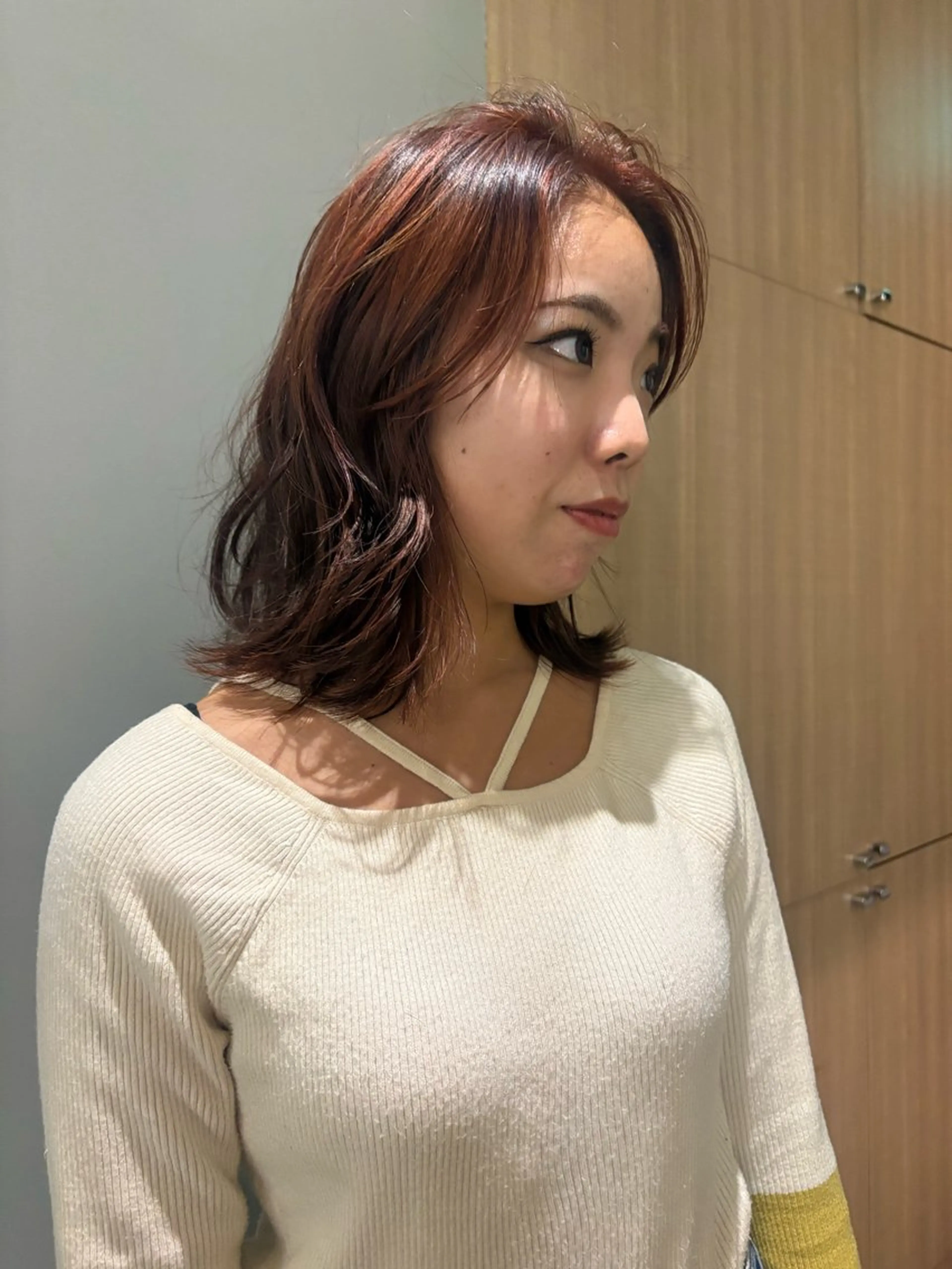 セミロング カラー ハイライトカラー ハイライト hanaka aのヘアスタイル