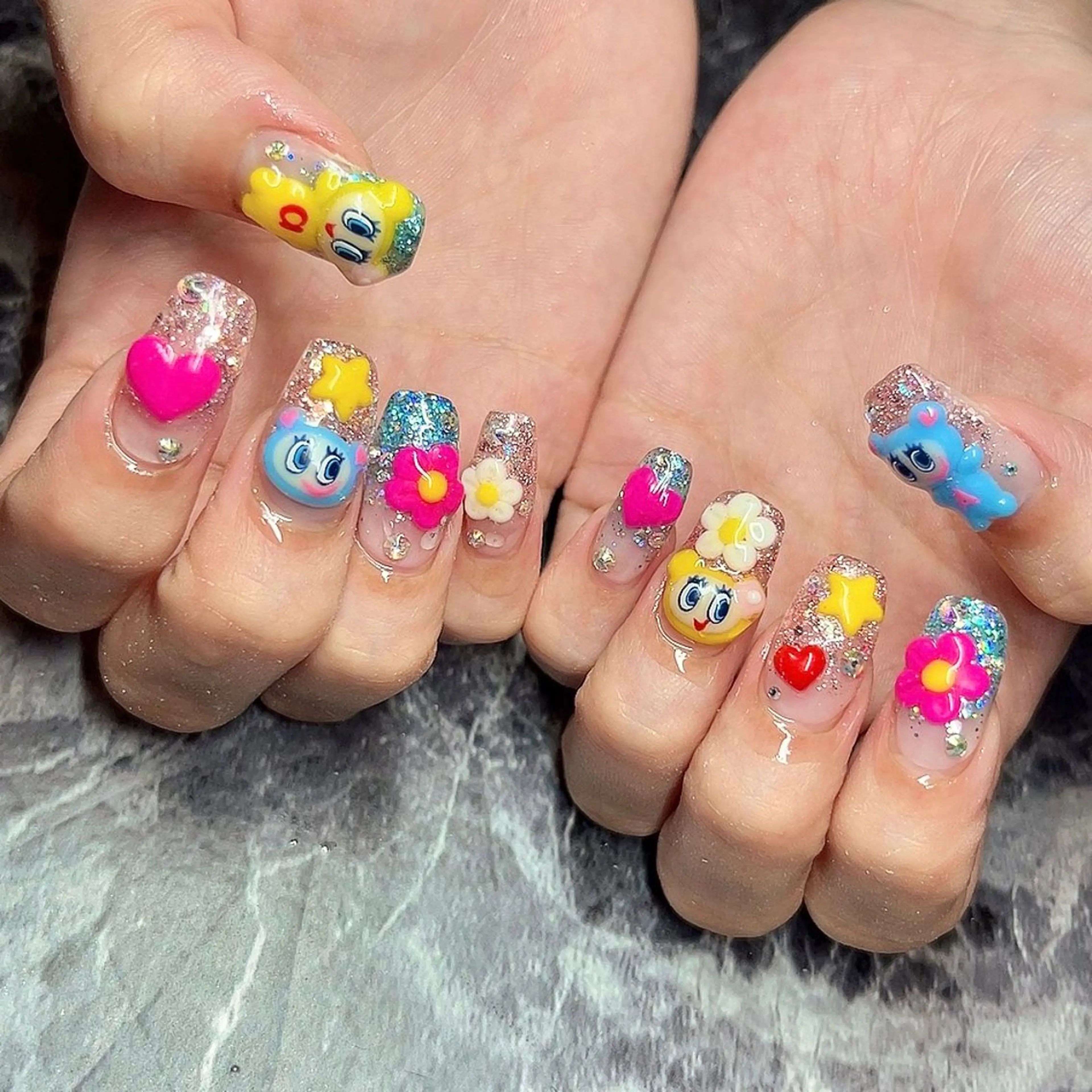 ネイル ブルー ジェルネイル しば まなみのネイルデザイン