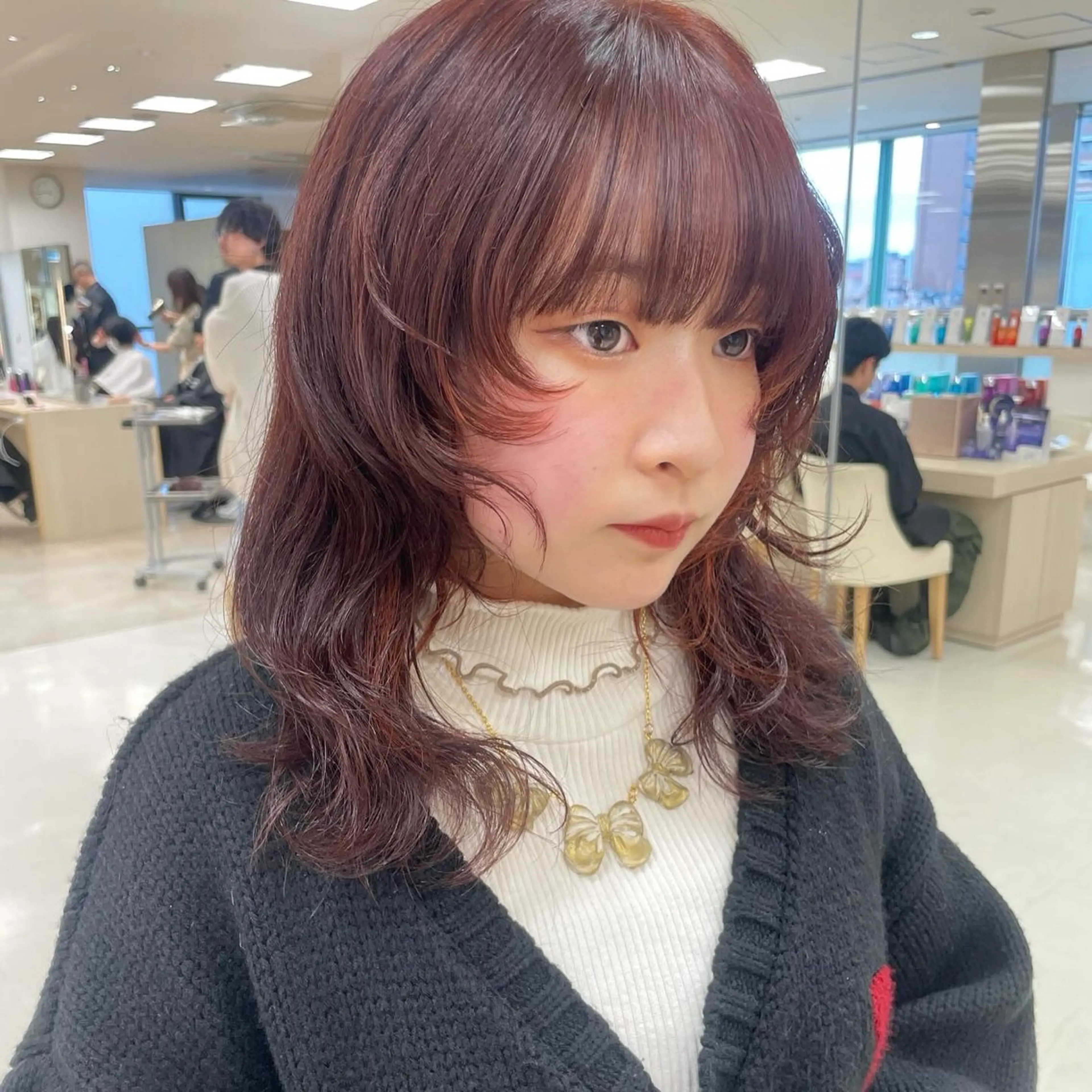 セミロング カラー パーマ ヘアアレンジ カット トリートメント ヘアセット 🍒KIKUCHI KANAE🍒のヘアスタイル