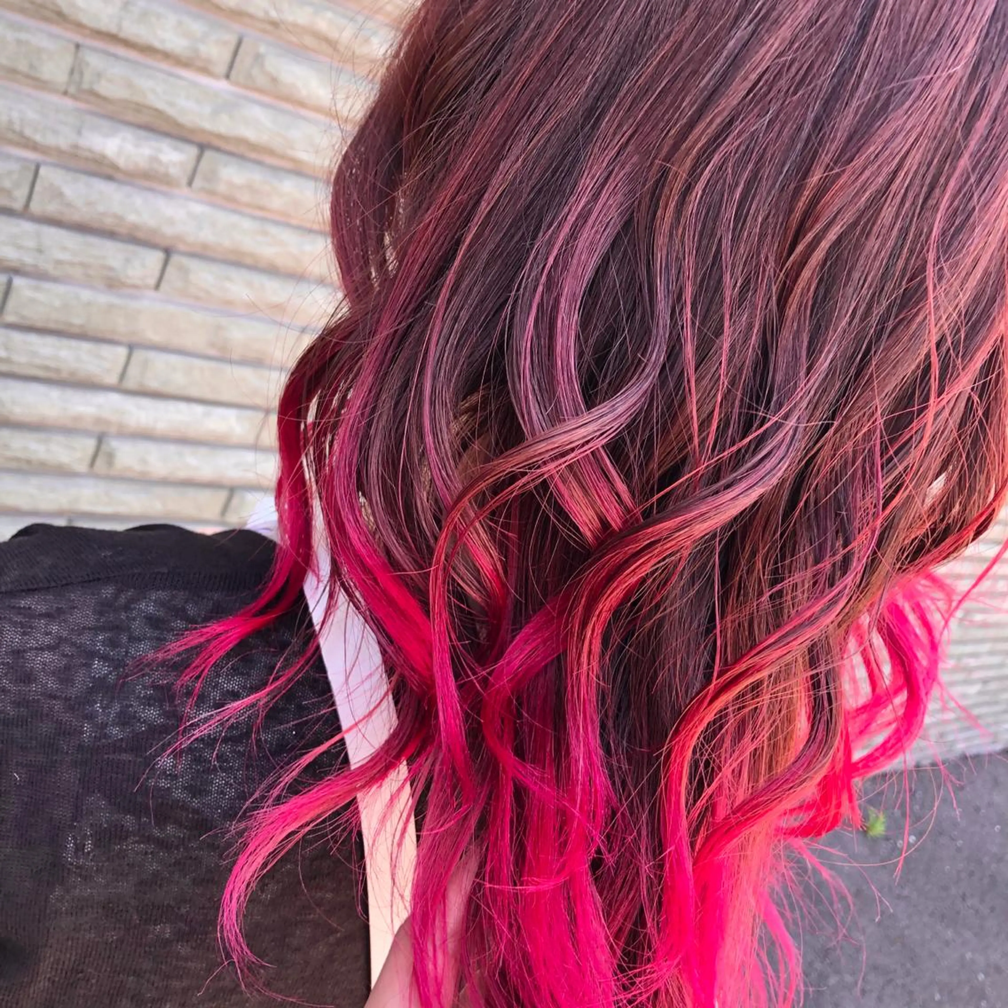 セミロング カラー ヘアアレンジ ショートボブ シールエクステ バレイヤージュ デザインカラー グラデーションカラー アンドウ ユウ/ レイヤーカット/韓国のヘアスタイル