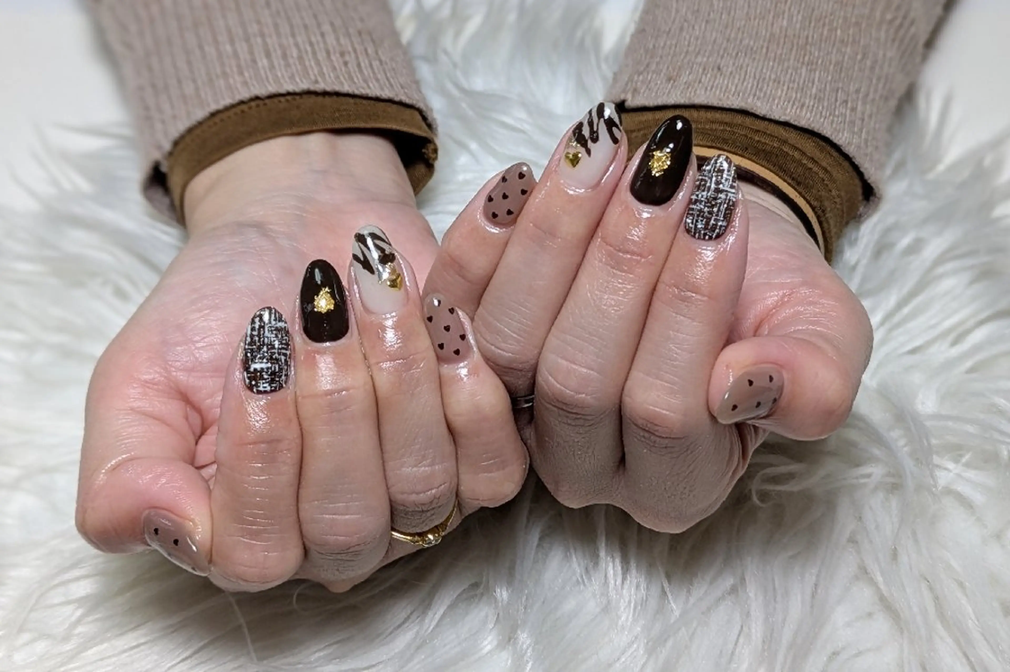 ネイル ジェルネイル パラジェル シンプルネイル バレンタイン ハンドネイル m&pPrivate nailsalonのネイルデザイン