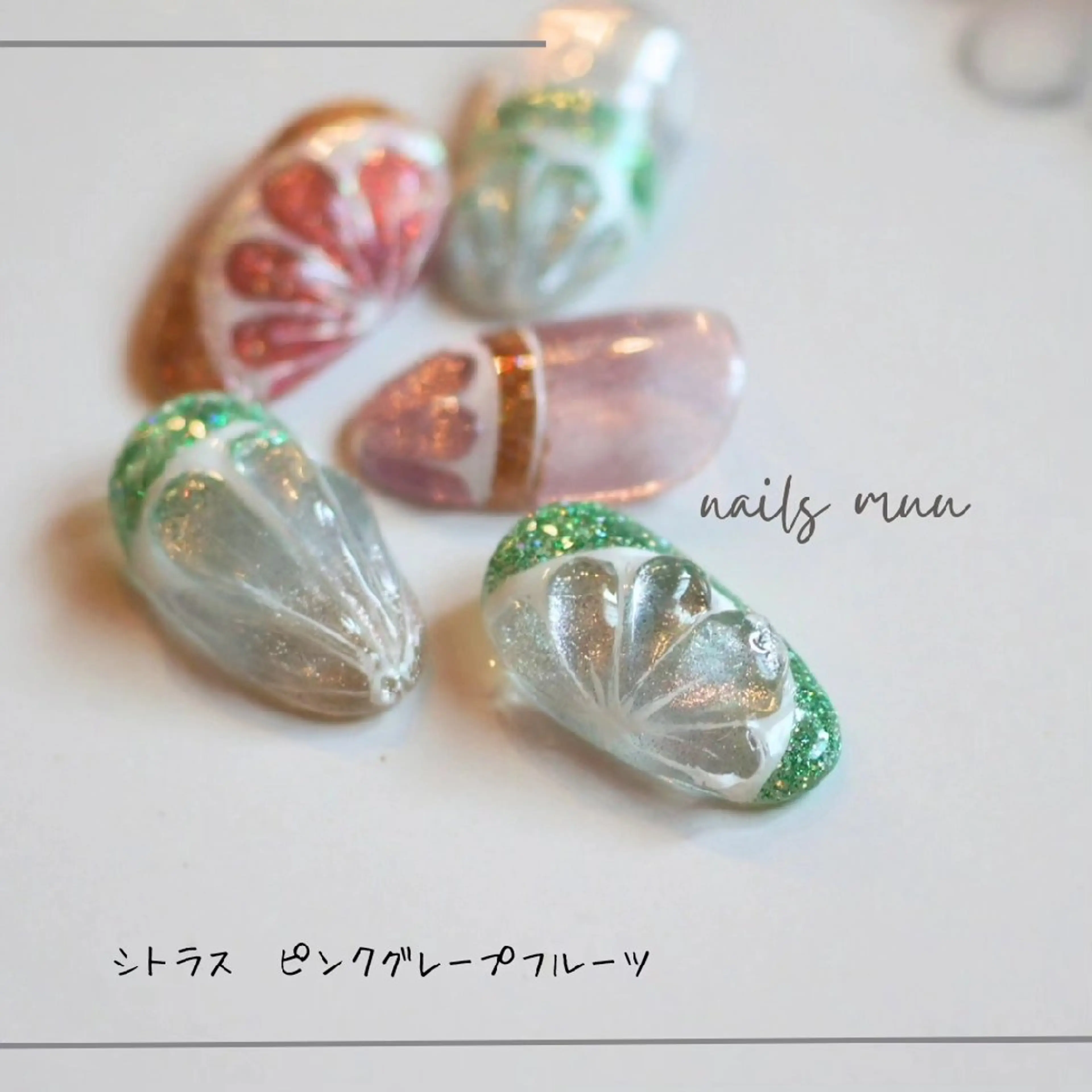 ネイル フラッシュネイル フットネイル キラキラネイル ワンカラーネイル ピンク ハンドネイル nails muu まゆのネイルデザイン