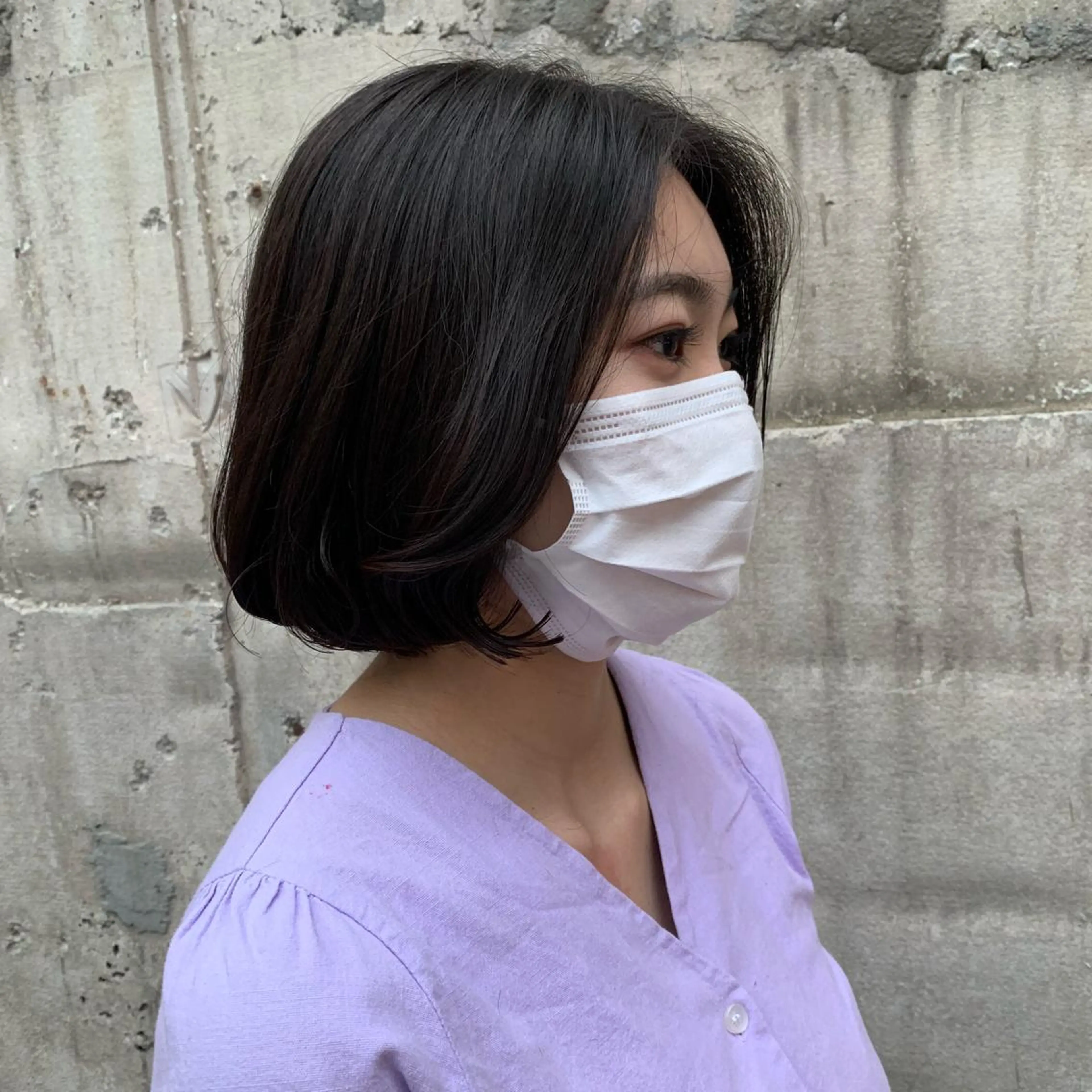 ショート カラー 黒髪 ブルーカラー ブルーブラック ボブ タンバルモリ 韓国×巻ける髪質改善 💍maki💍のヘアスタイル