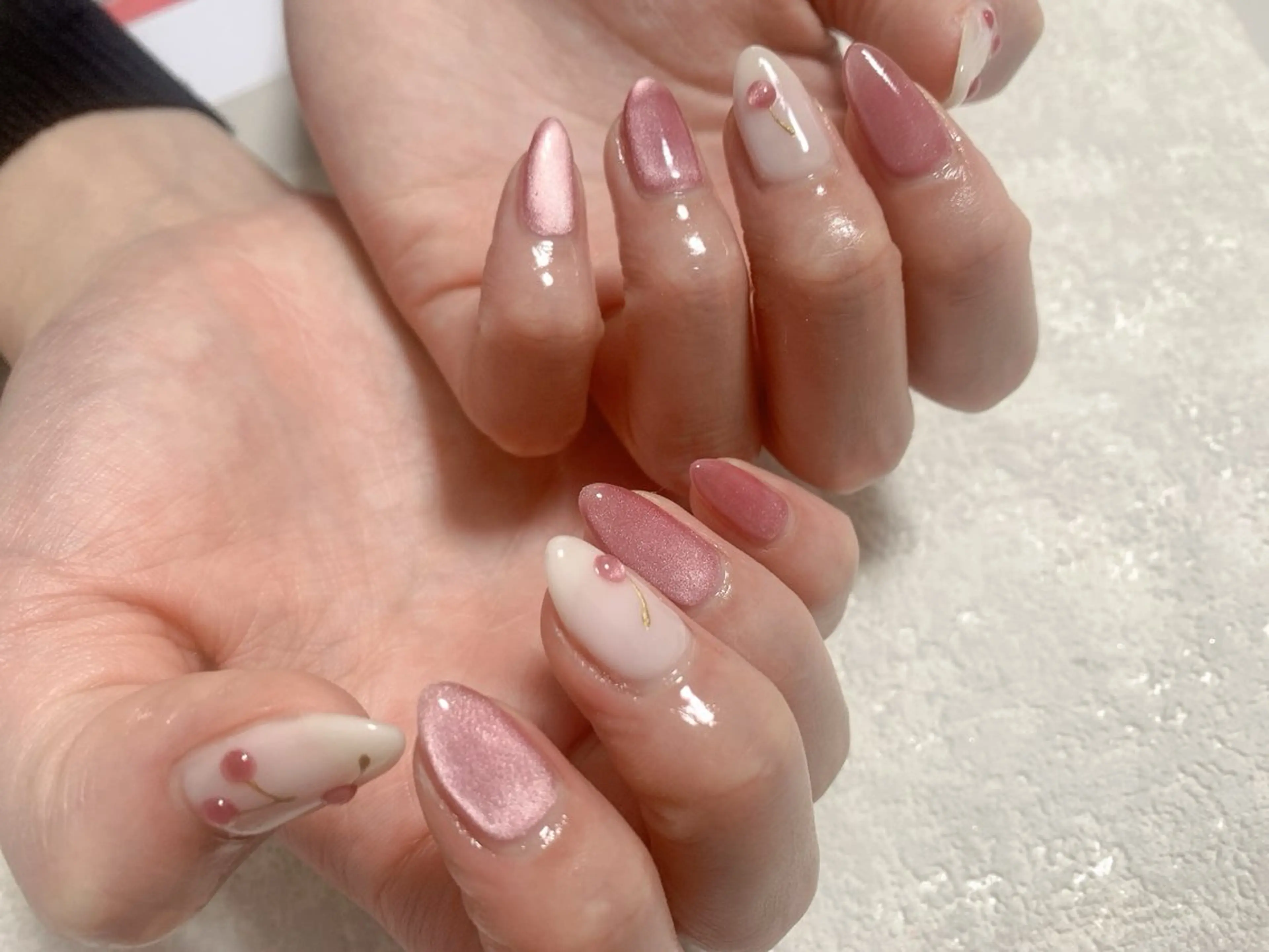 ネイル ジェルネイル マグネットネイル メンズネイル パラジェル 春ネイル kiki nail たまプラーザのネイルデザイン