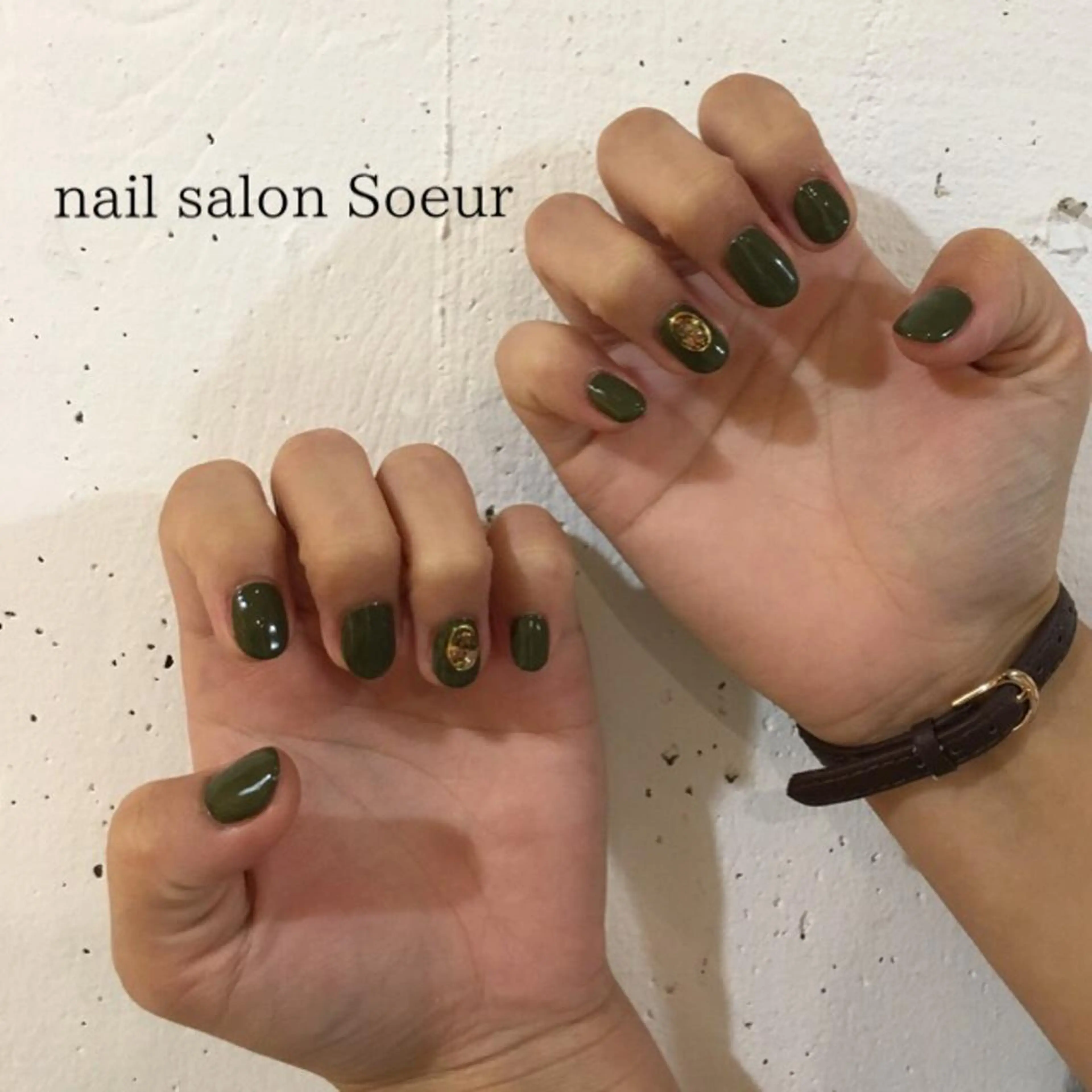 ネイル ハート ワンカラーネイル シンプルネイル nail salon Soeurのネイルデザイン