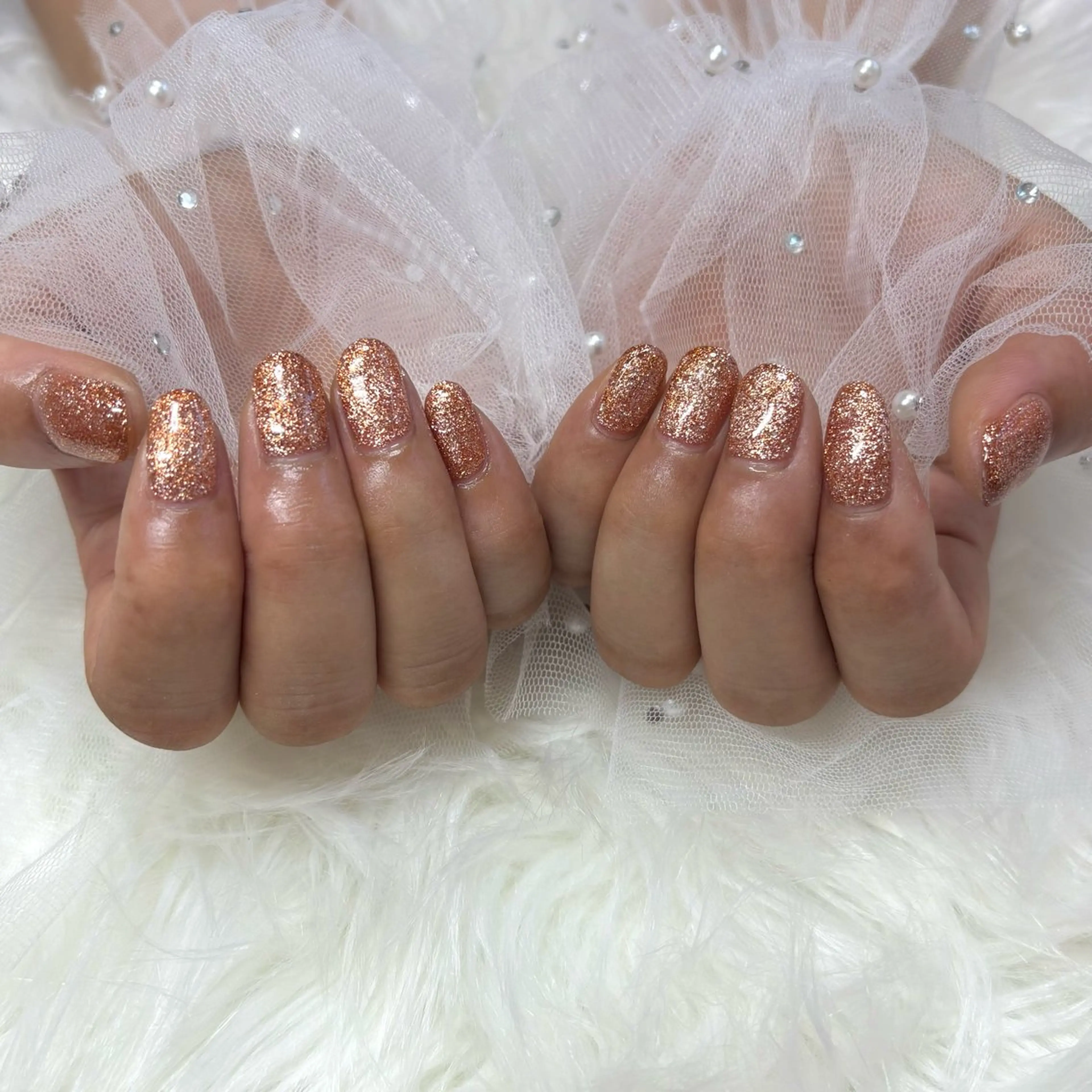 ネイル マグネットネイル オレンジ ハンドネイル SHINE nail salonのネイルデザイン