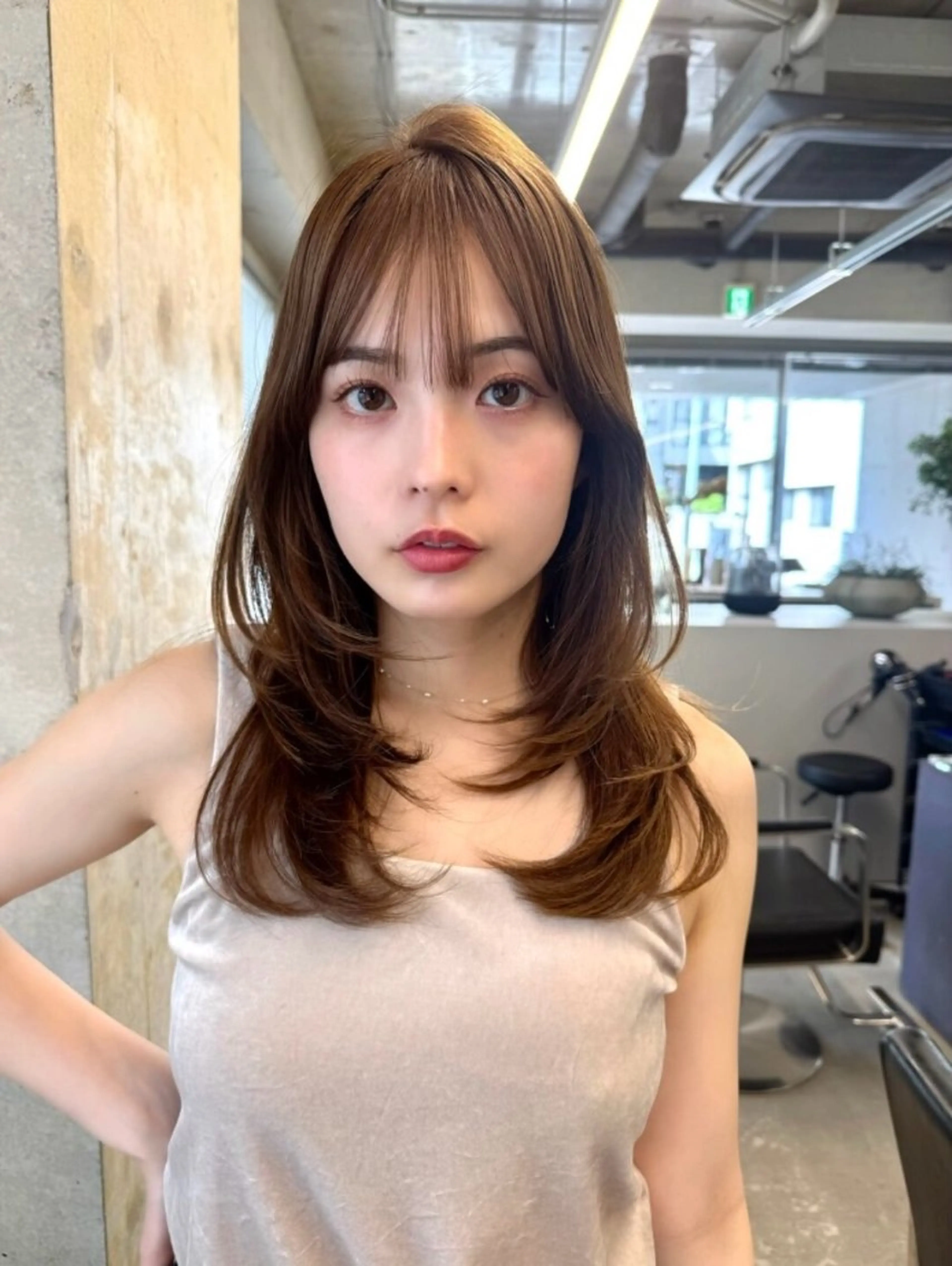 セミロング カラー ヘアカラー モデル様募集 まなみのヘアスタイル