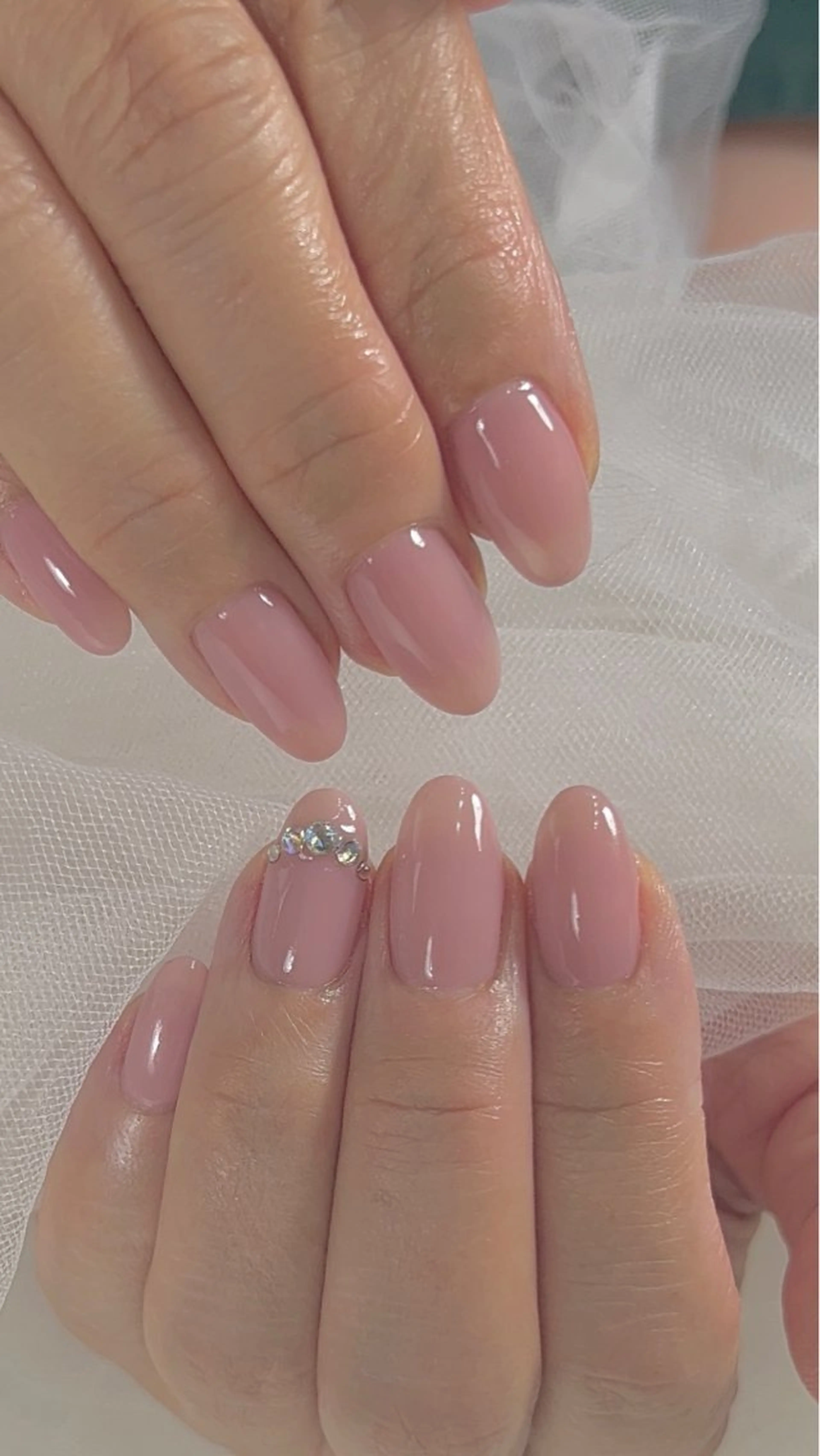 ネイル ワンカラーネイル ストーンネイル Nail Salon .Lalahのネイルデザイン
