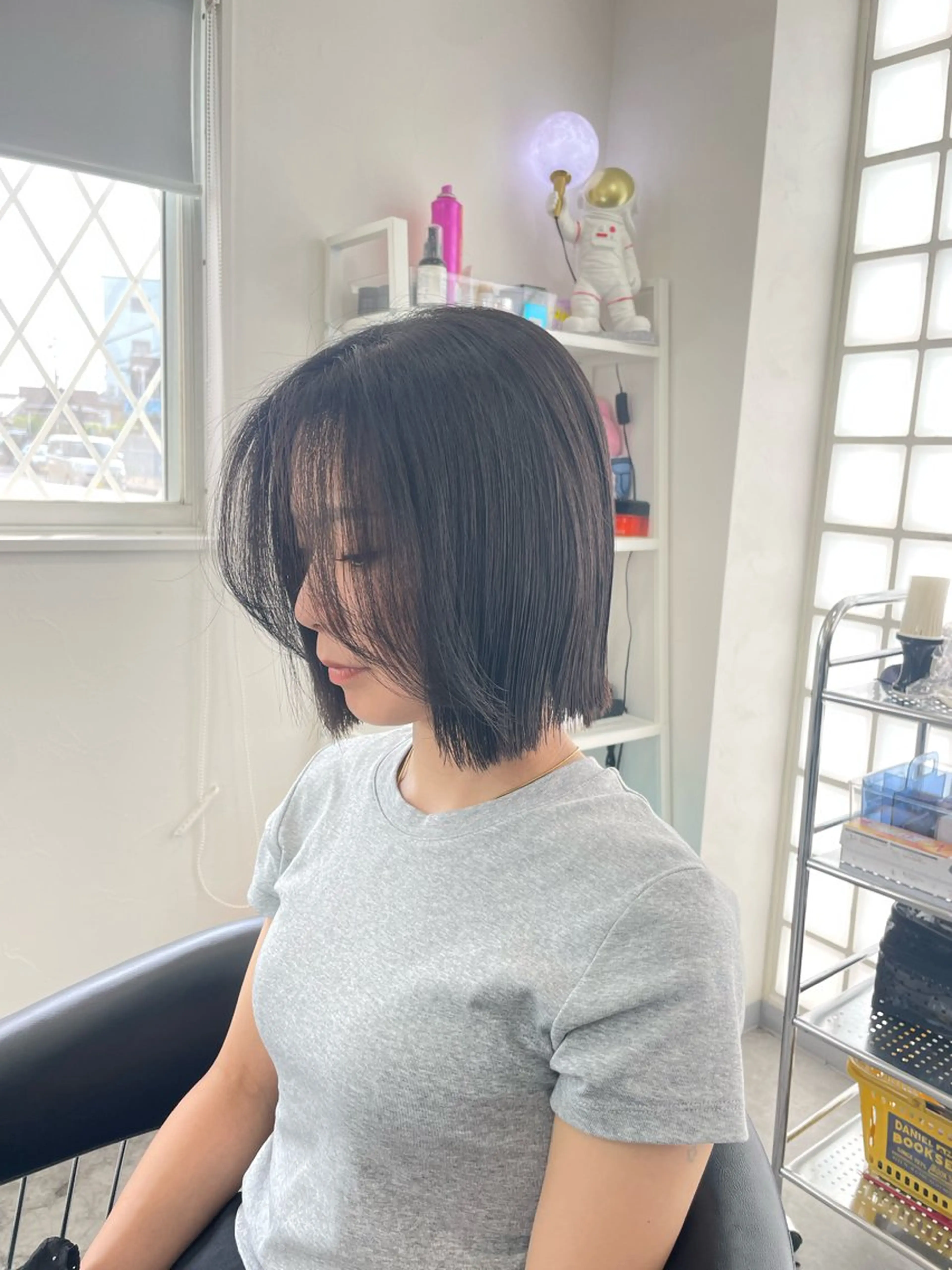 ショート カラー 黒髪 ボブ 顔まわりレイヤー 韓国風ヘア レイヤーカット カット ヘアカラー トリートメント ARARE HAIR みゆきのヘアスタイル