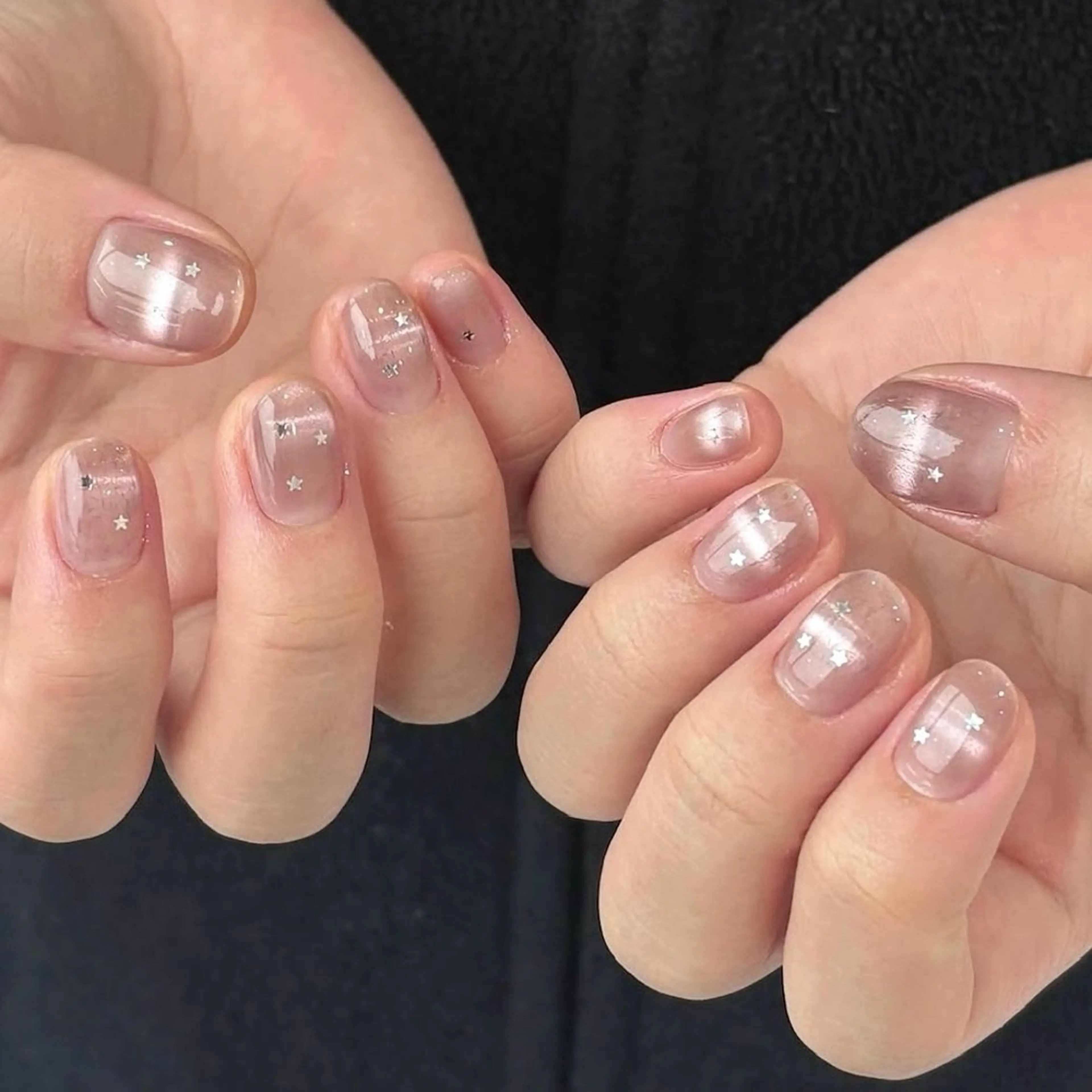 ネイル オーロラネイル 長さ出し ジェルネイル 氷ネイル・うるうるネイル 韓国ネイル ハンドネイル lumiereva nail salon所属・Lumiereva nail salonのネイルデザイン