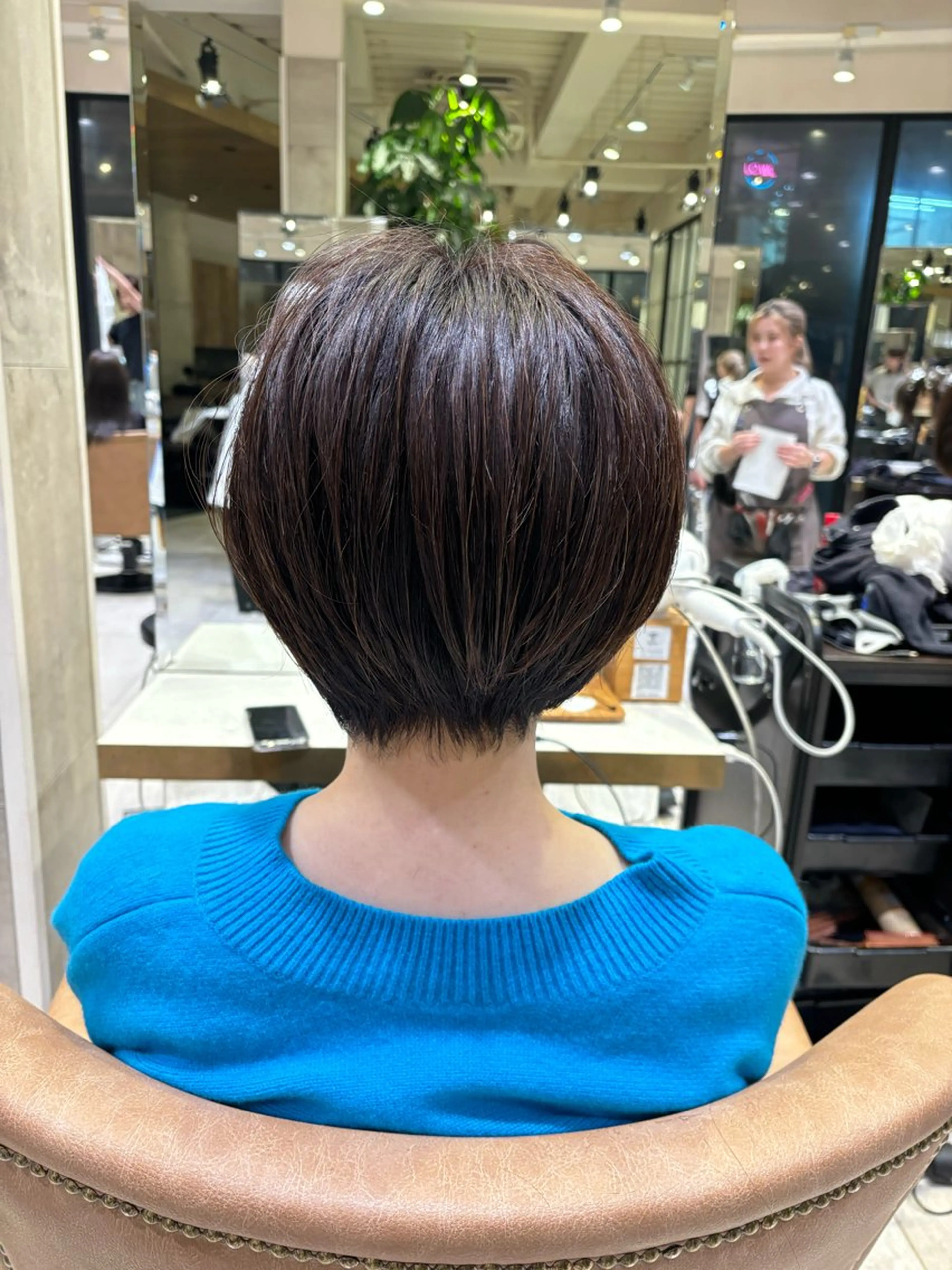 ショート 縮毛矯正 無料カットモデル /小顔ショート/荒砂のヘアスタイル