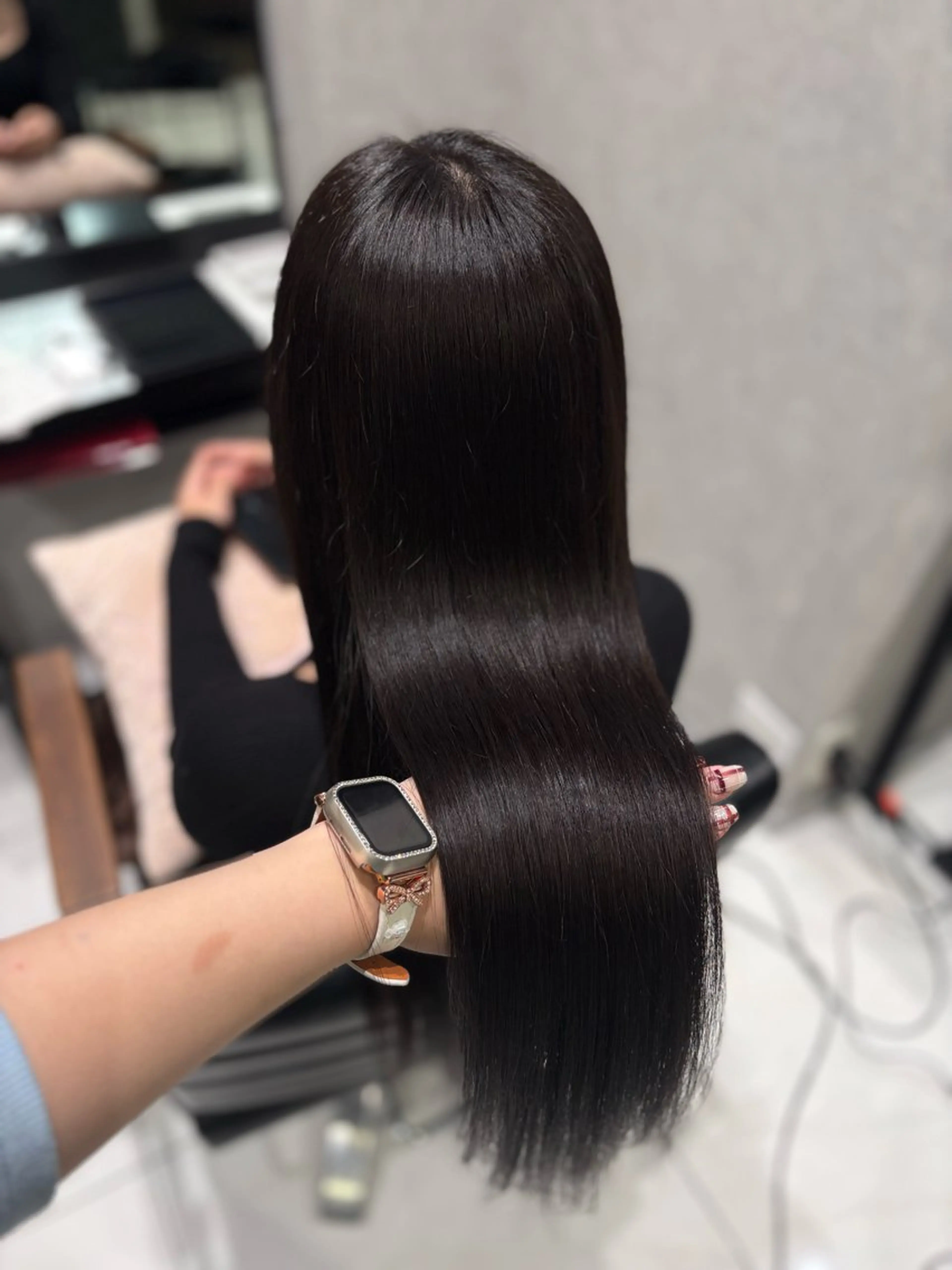 ロング カラー ブラウンカラー ヘアカラー ﾊﾙｶ🌟グレージュ /オリーブﾌﾞﾗｳﾝのマツエク・マツパデザイン