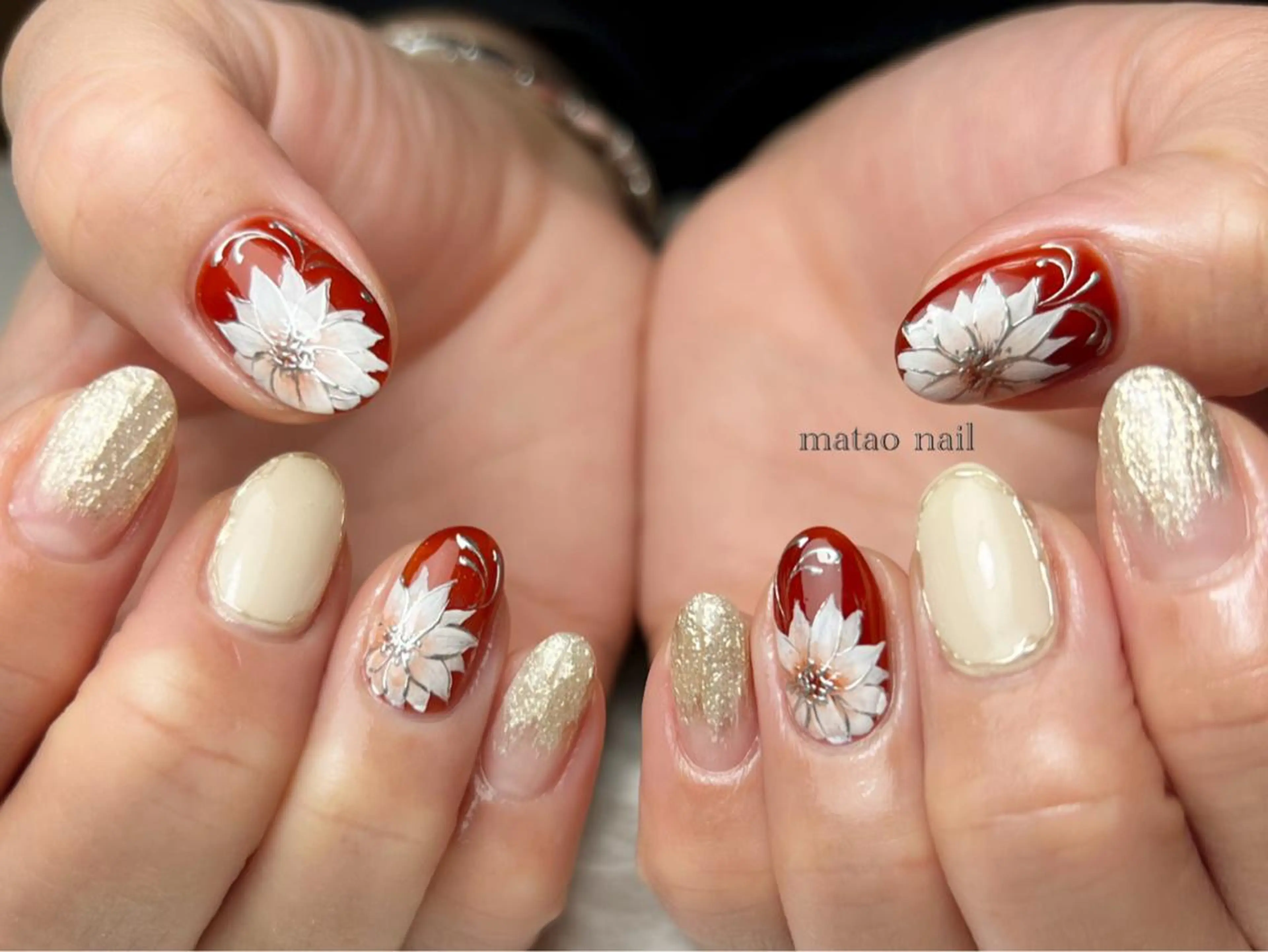 ネイル フラワーネイル 春ネイル ハンドネイル フットネイル matao nailのネイルデザイン