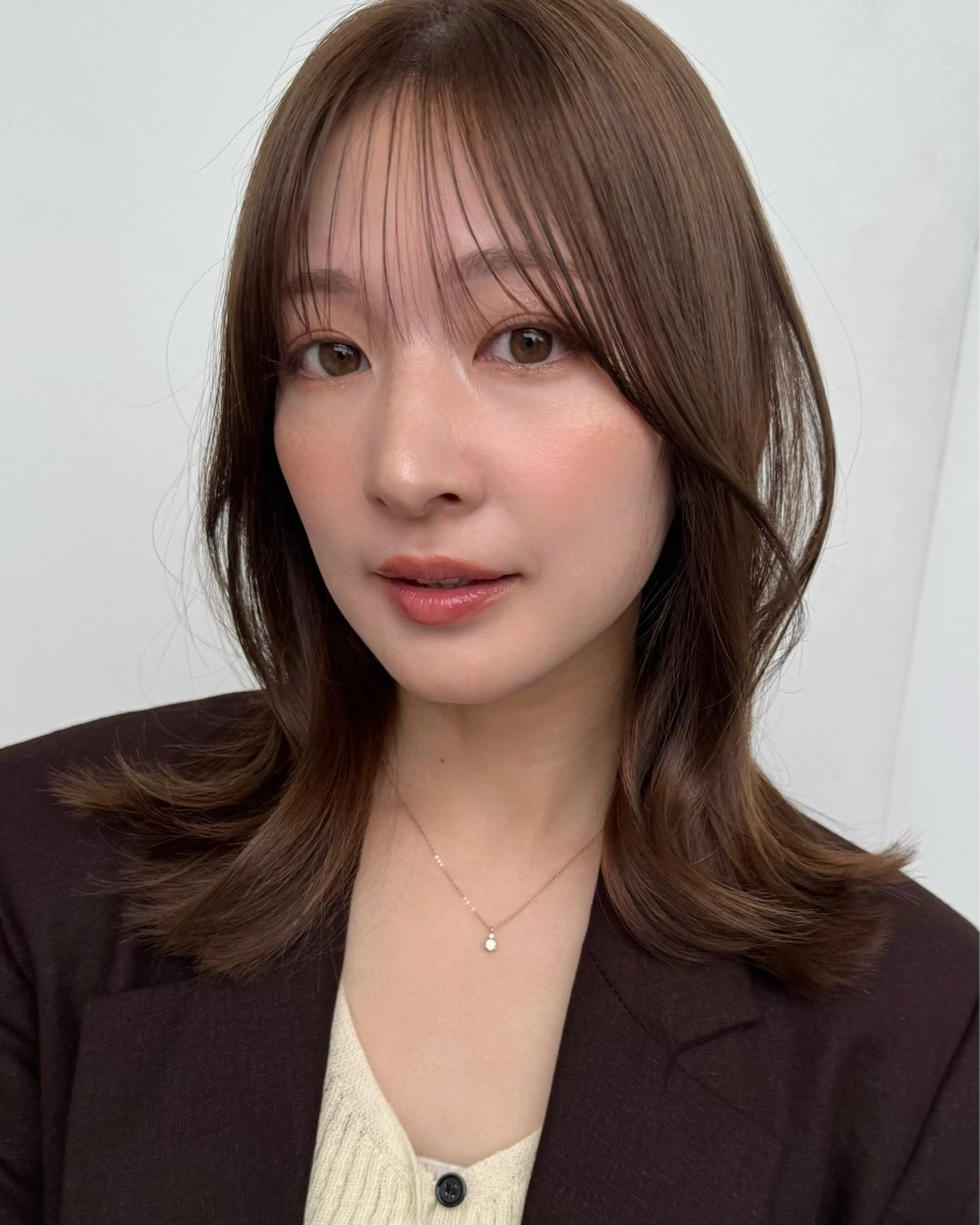 ミディアム カラー ベージュカラー レイヤーカット カット ヘアカラー トリートメント レイヤー🩰顔まわり /透明感/kanaのヘアスタイル