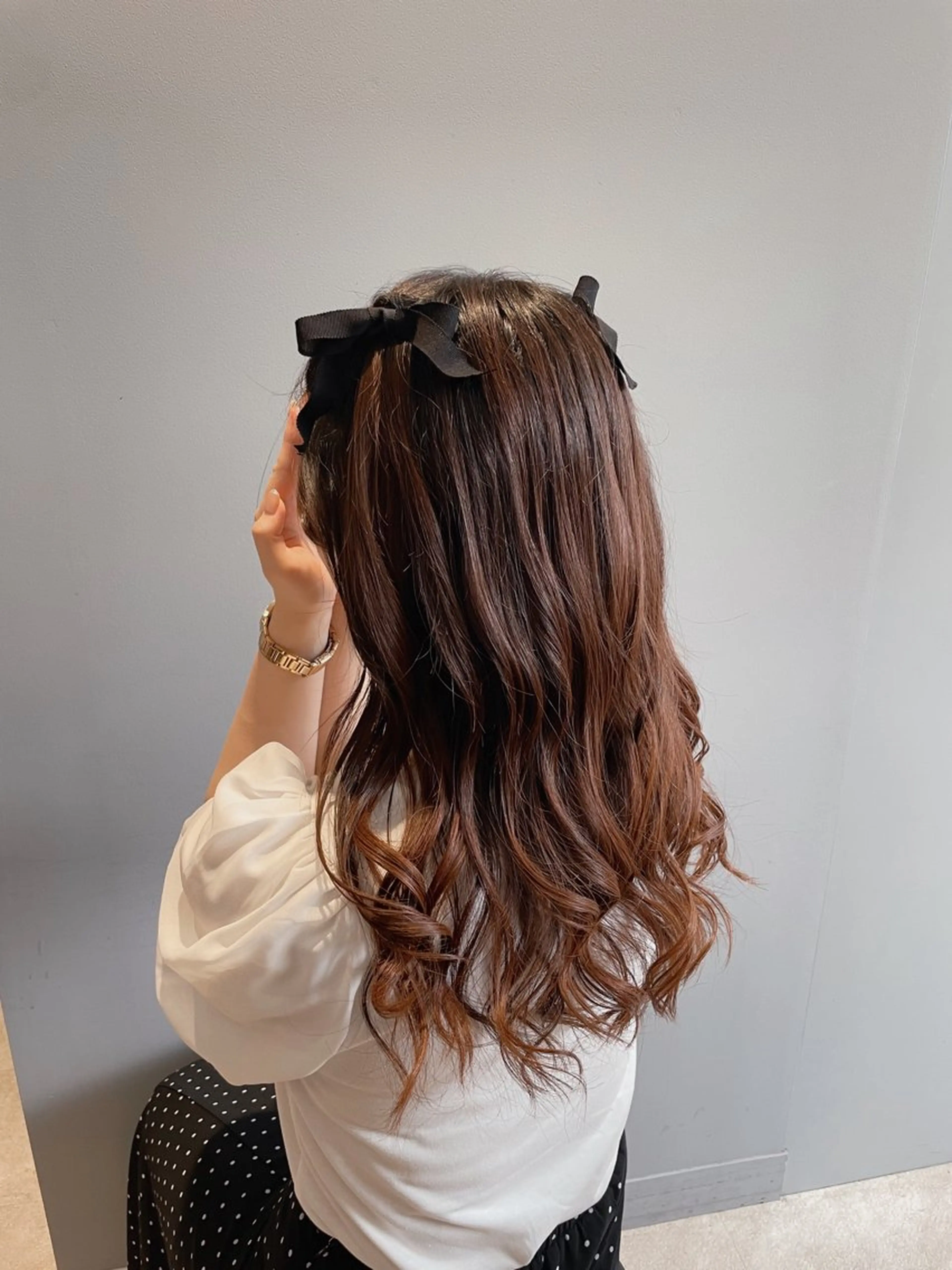 セミロング カラー ヘアアレンジ キッズ 加藤 愛実のヘアスタイル