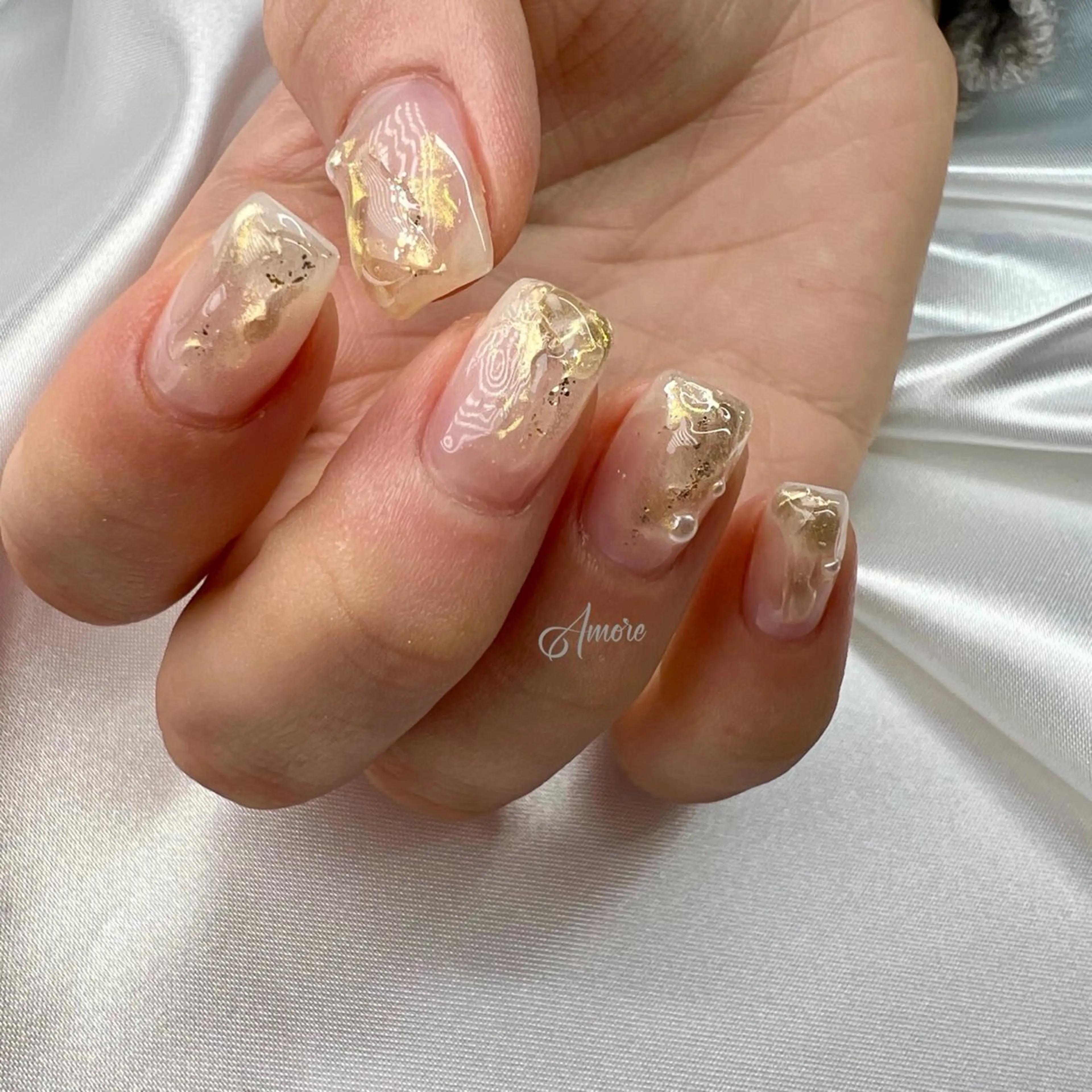 ネイル ジェルネイル キラキラネイル 韓国ネイル パラジェル 冬ネイル You kyehwaのネイルデザイン