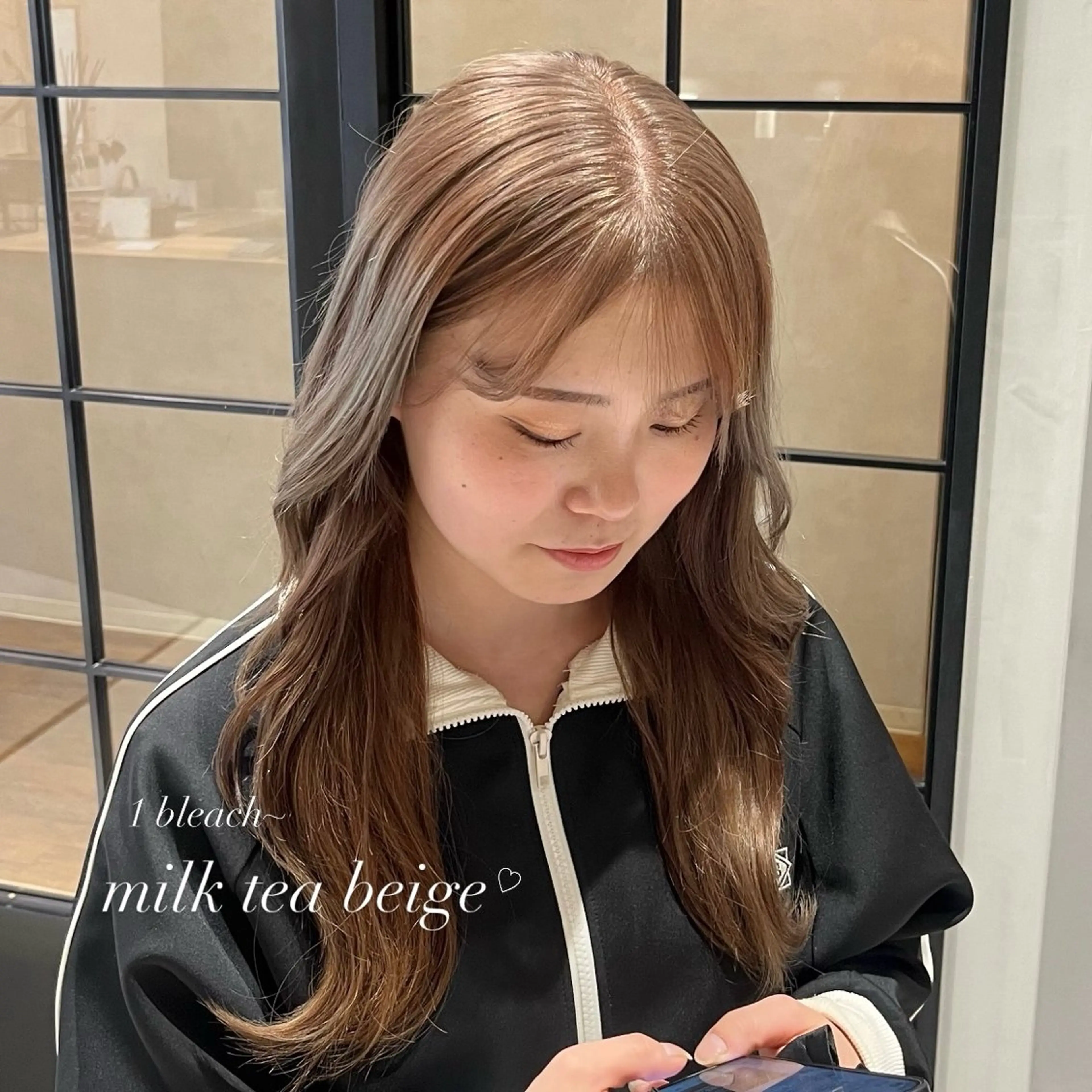 ロング カラー ベージュカラー ミルクティーベージュ 𝒎𝒐𝒆🩰 名駅/ヘアメ/暖色♡のヘアスタイル