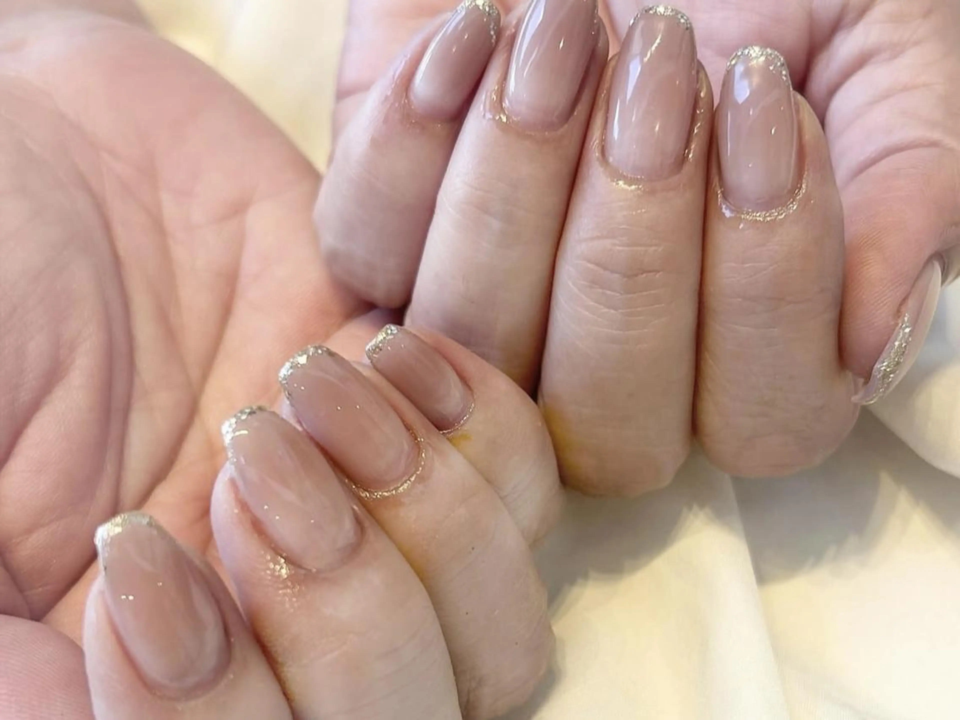 メンズ ネイル アートネイル フレンチネイル ジェルネイル キラキラネイル パラジェル Bloom kabukiのネイルデザイン