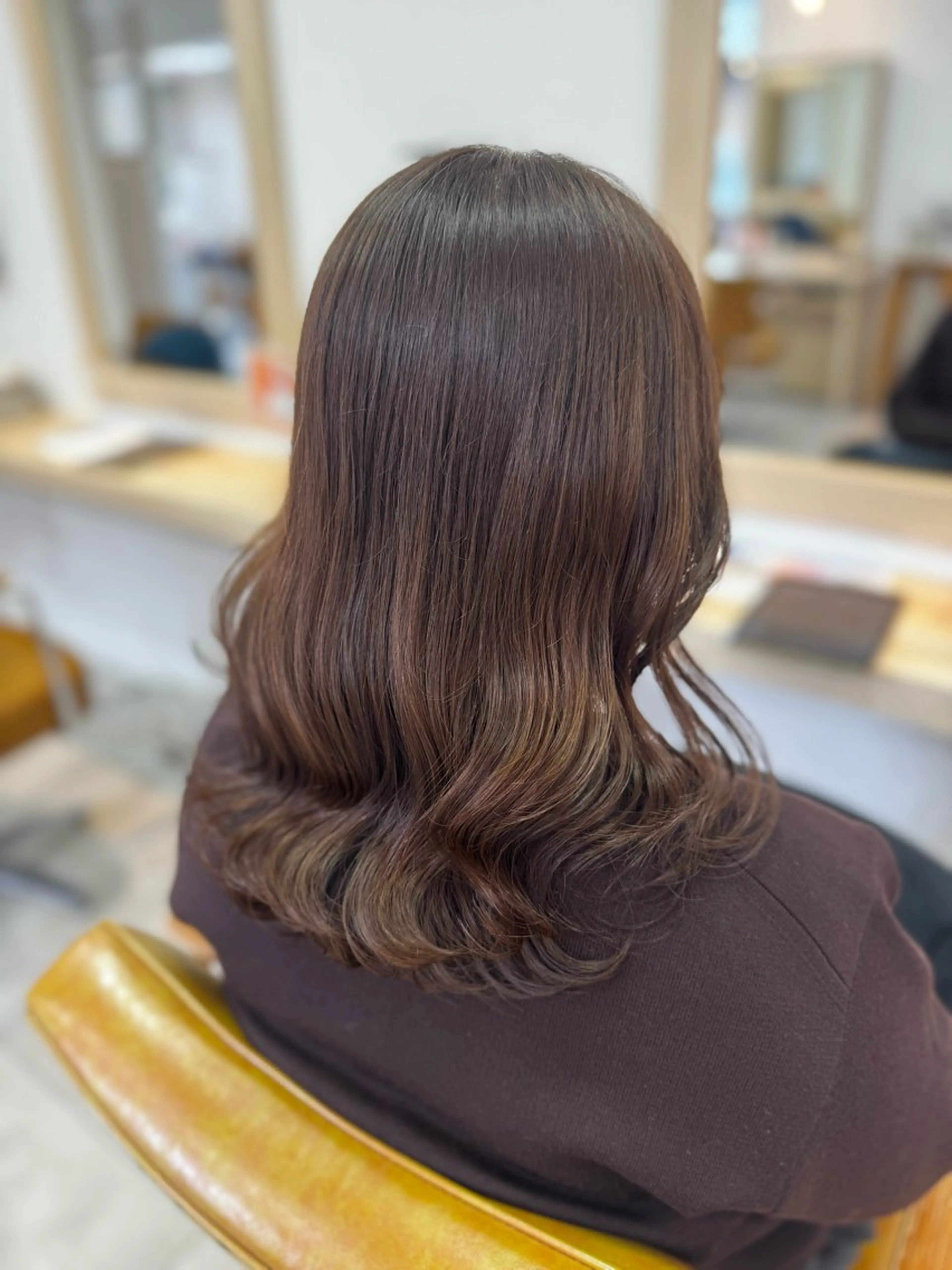 ミディアム カラー パーマ ブラウンカラー レイヤーカット カット ヘアカラー ヘッドスパ 金山/レイヤー カット/Hikariのヘアスタイル