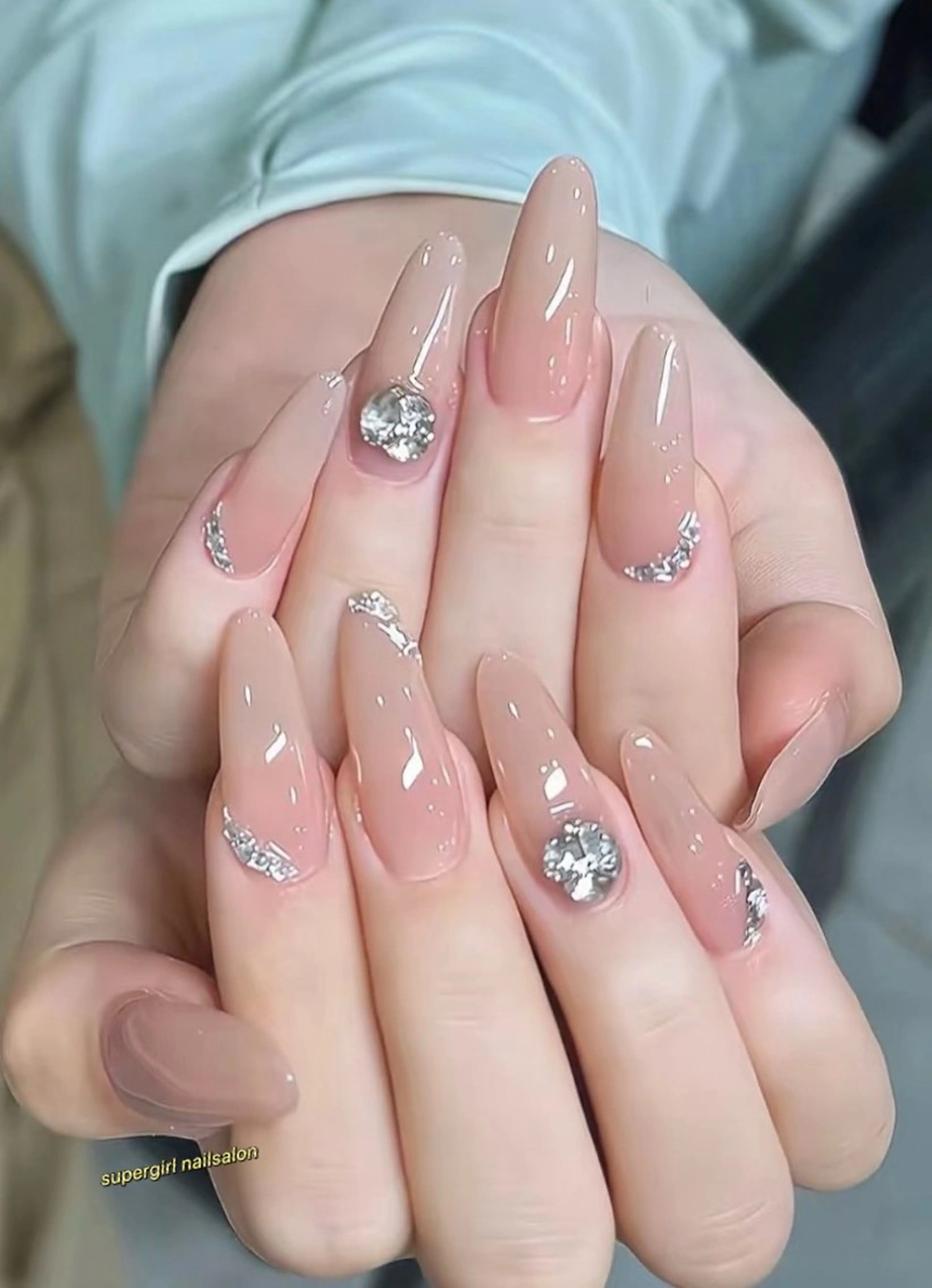 【ハンド】持ち込みデザイン6-8本アート/パーツやり放題¥7680（オフ、ケア込み）の写真