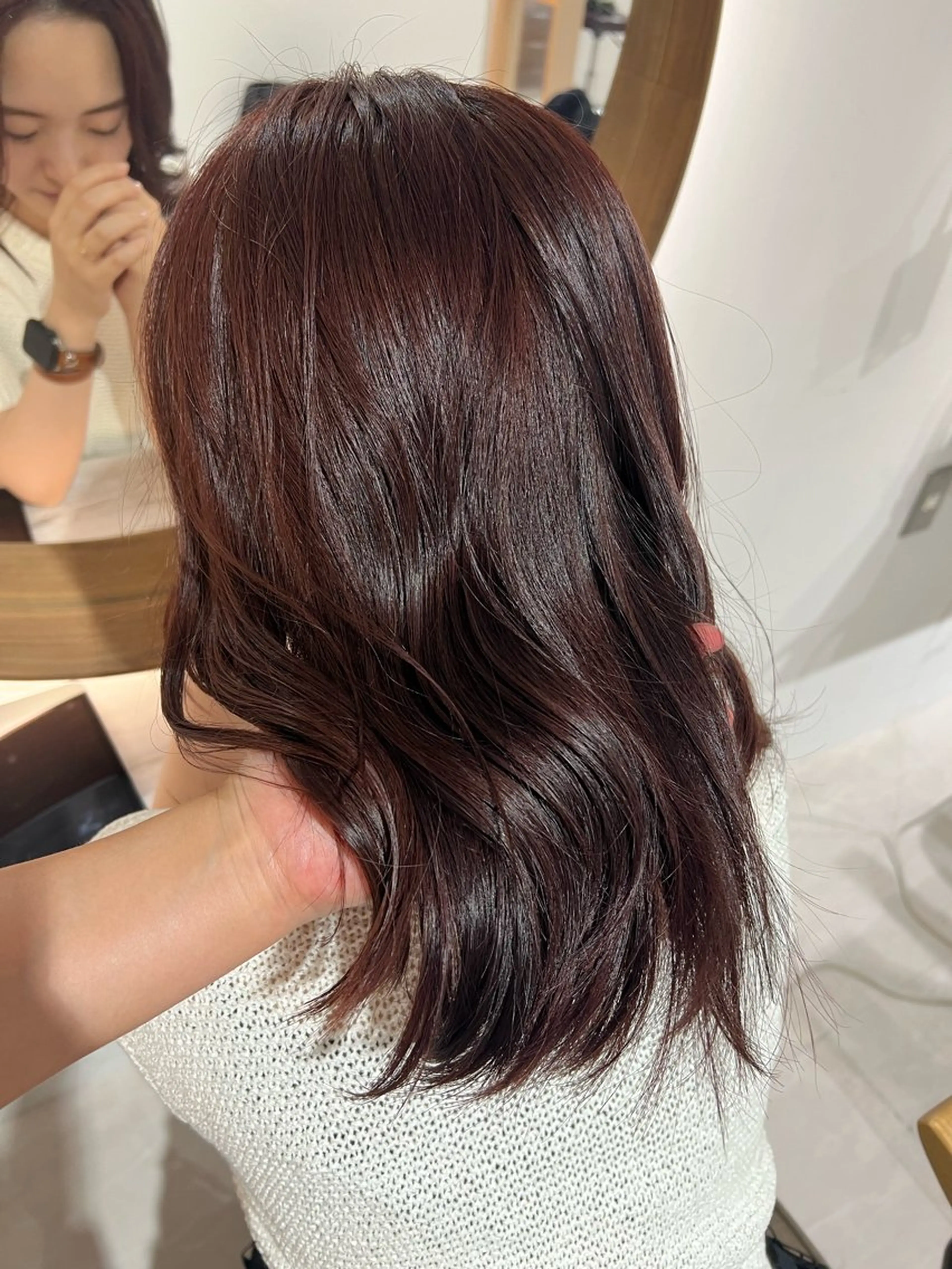 カラー ブラウンカラー ピンクカラー ヘアカラー 瀬戸 杏珠のヘアスタイル