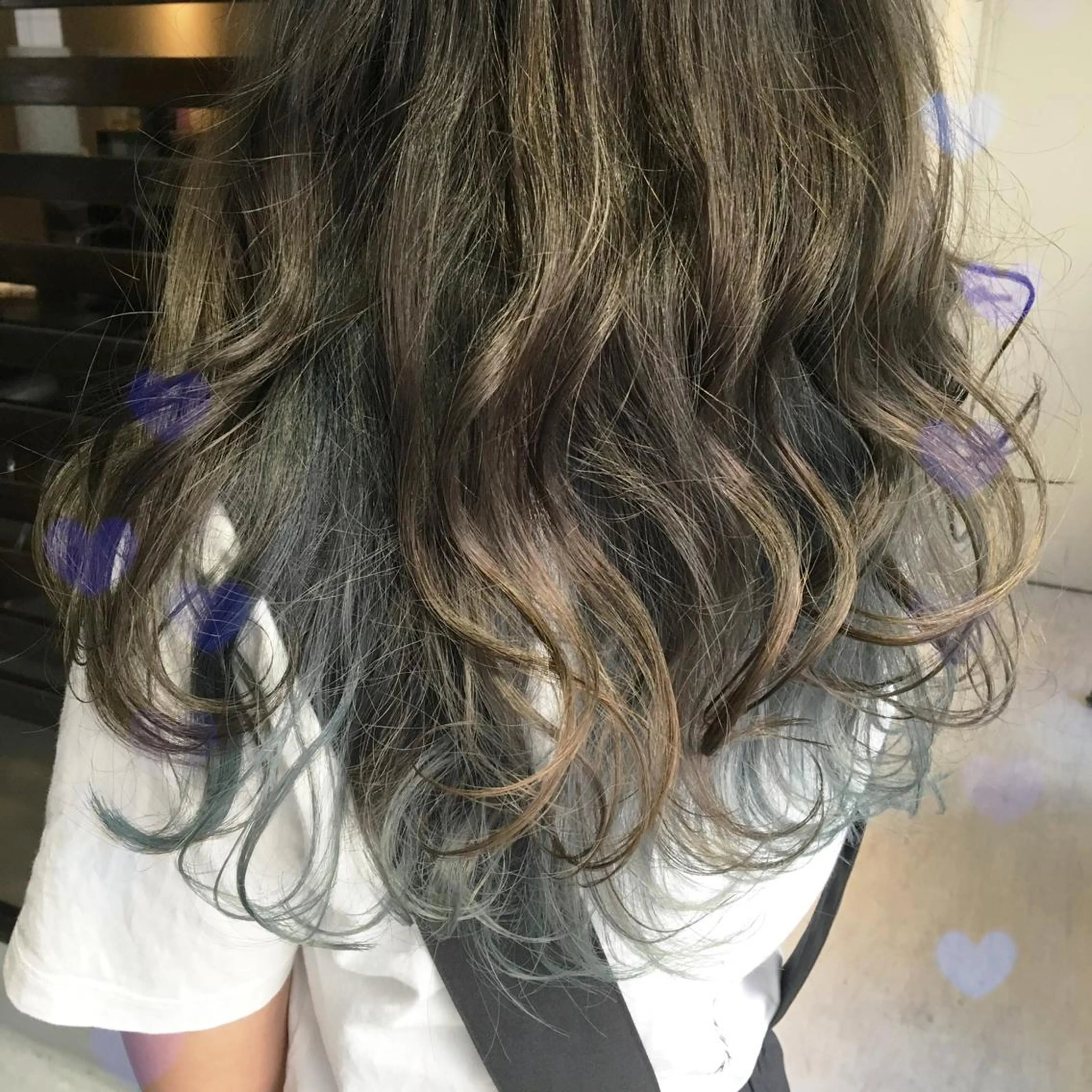 カラー ブルーカラー インナーカラー ネイビーカラー 韓国ヘア得意❤︎森澤 悠佳のヘアスタイル