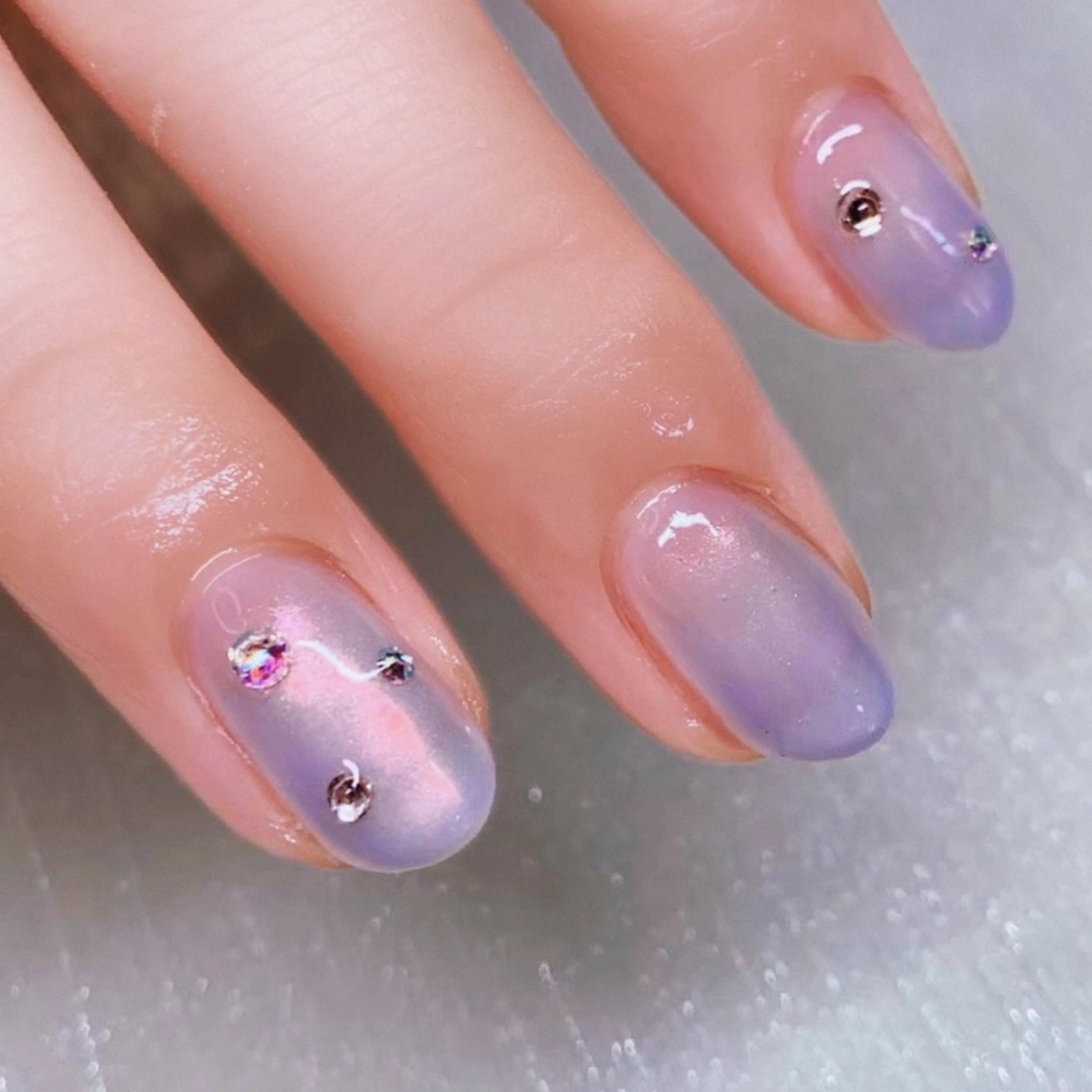 ネイル 長さ出し ストーンネイル ハンドネイル Nailist SUZU所属・Nailist suzuのネイルデザイン