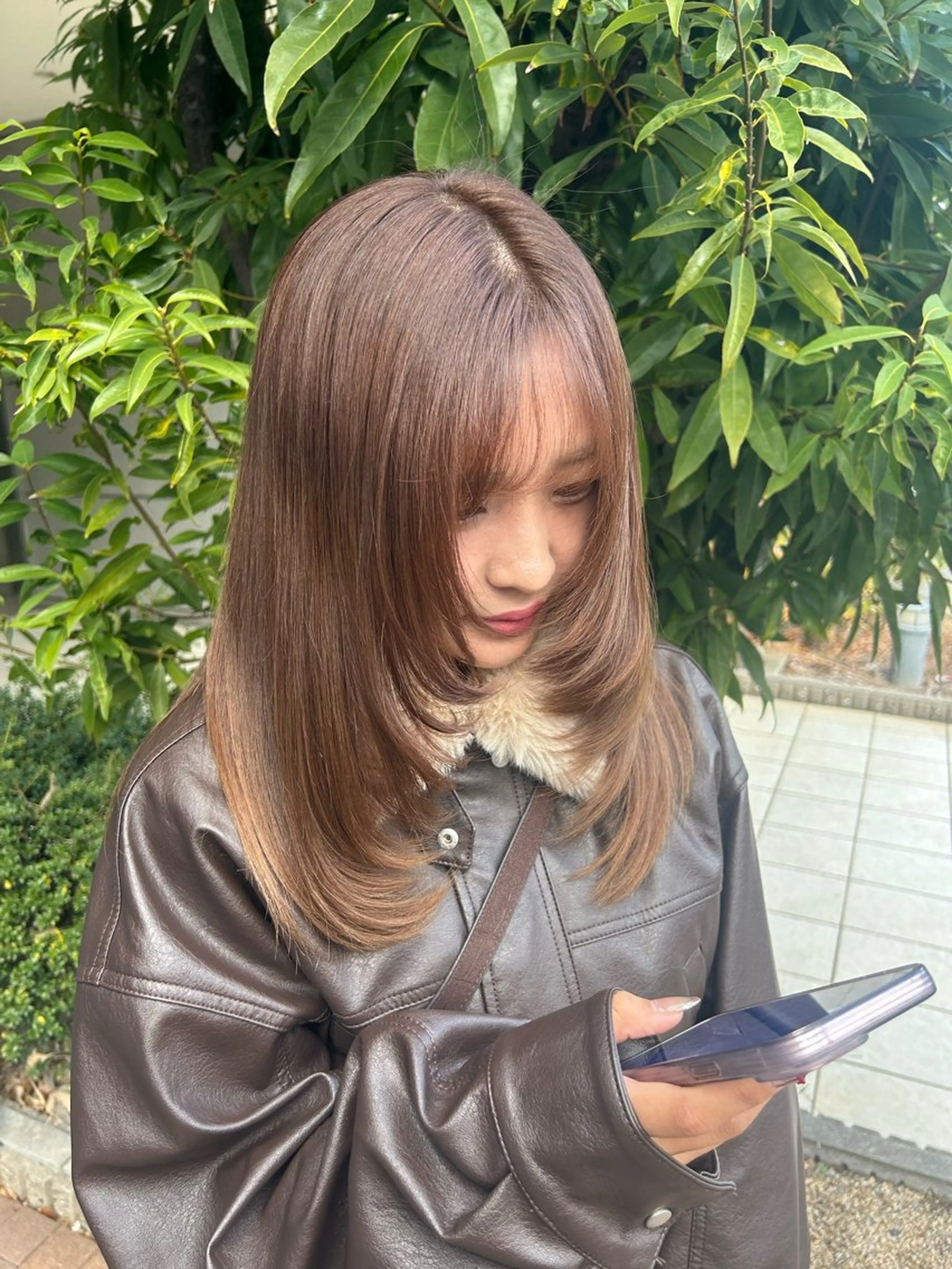 セミロング レイヤーカット カット ヘアカラー トリートメント 艶髪/韓国風🤍🖤 小林実央のヘアスタイル