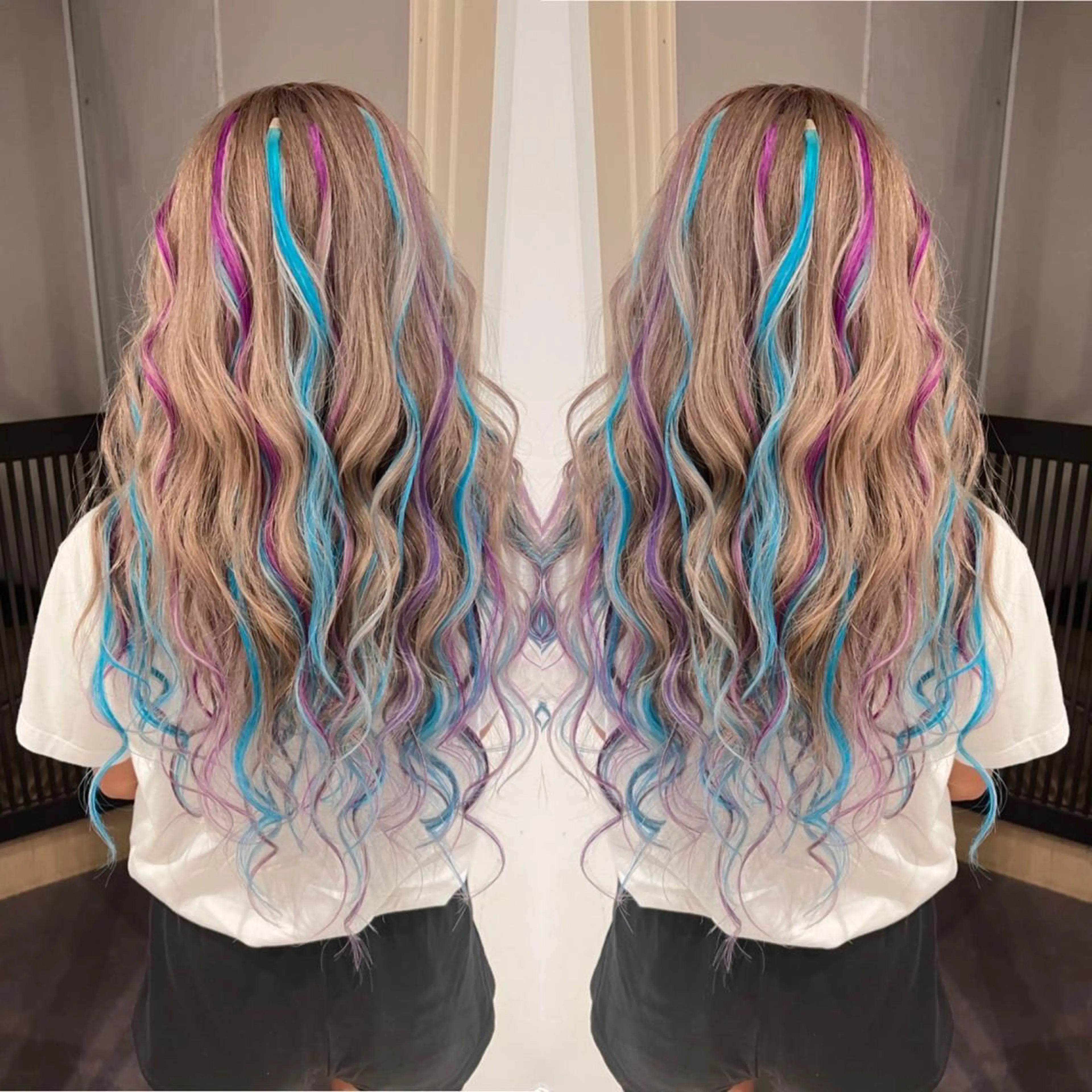 セミロング 🔥ハイトーンカラー ギャルNAOKI🔥のヘアスタイル