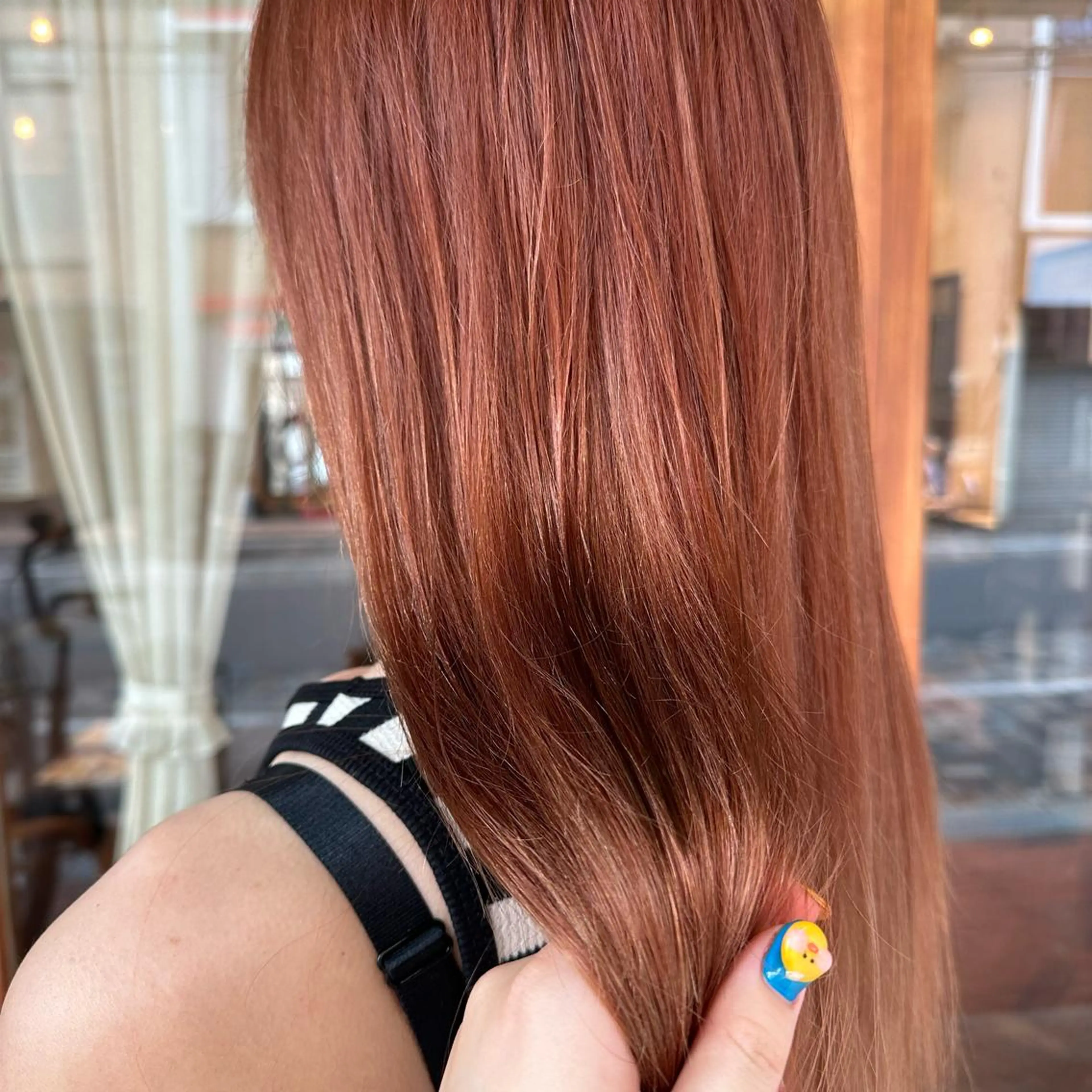 ロング カラー ブリーチ オレンジ ピンクカラー ヘアカラー トリートメント Nao 【EIGHT札幌】のヘアスタイル